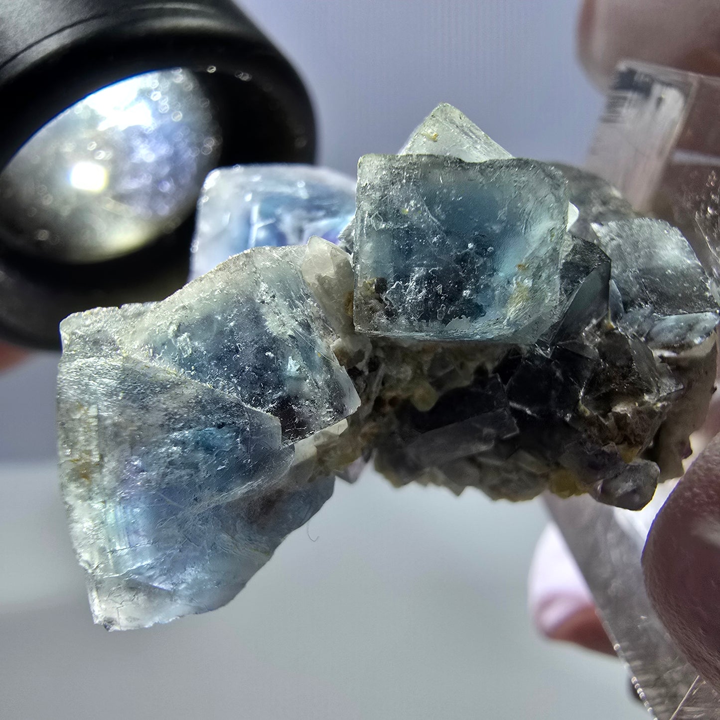 Phantom Fluorit Würfel Stufe, blau lila Okorusu, Namibia 34*29*20mm