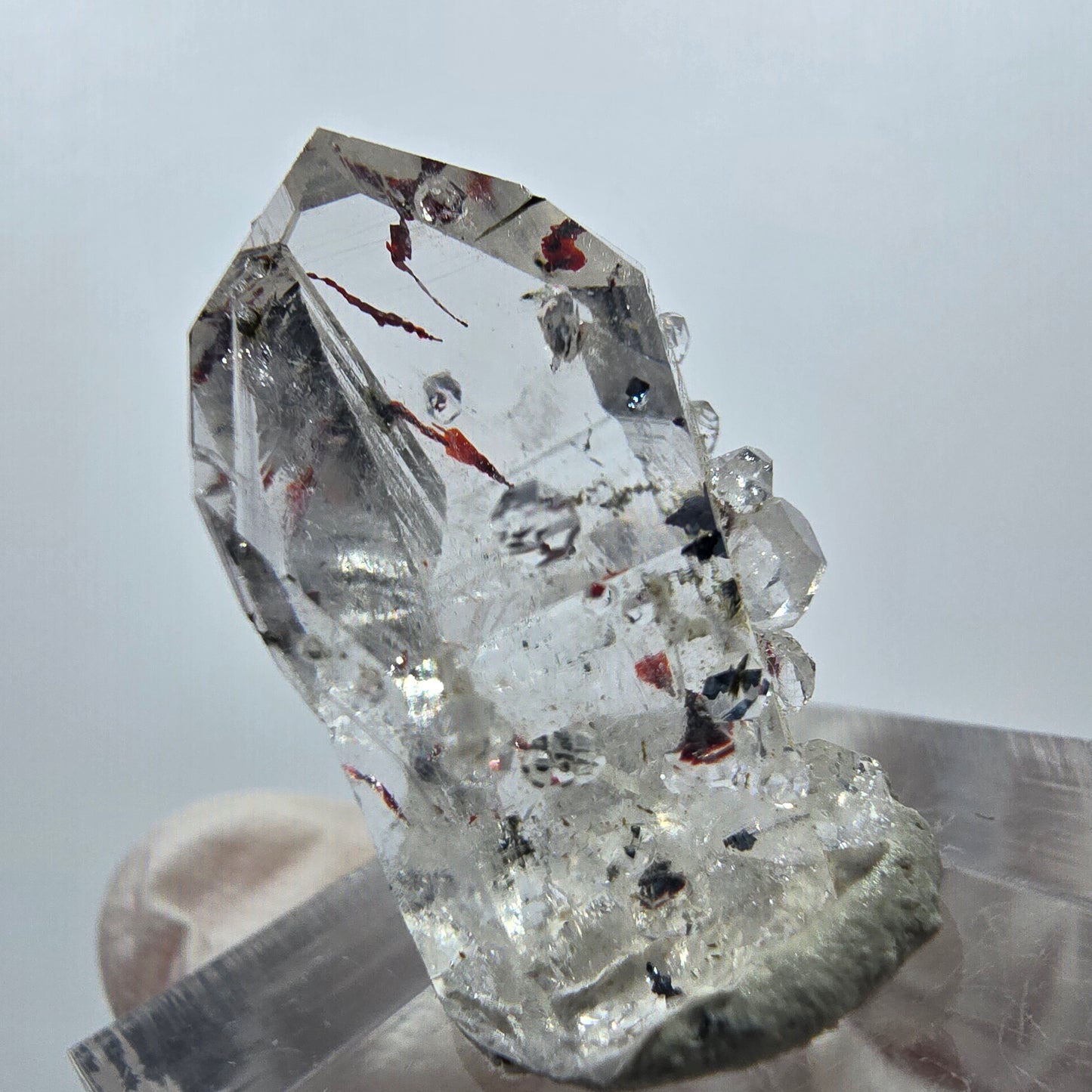 Harlequin Phantom Amethyst with Analcim Streep Mine, Goboboseb, Namibia 25*16*14mm