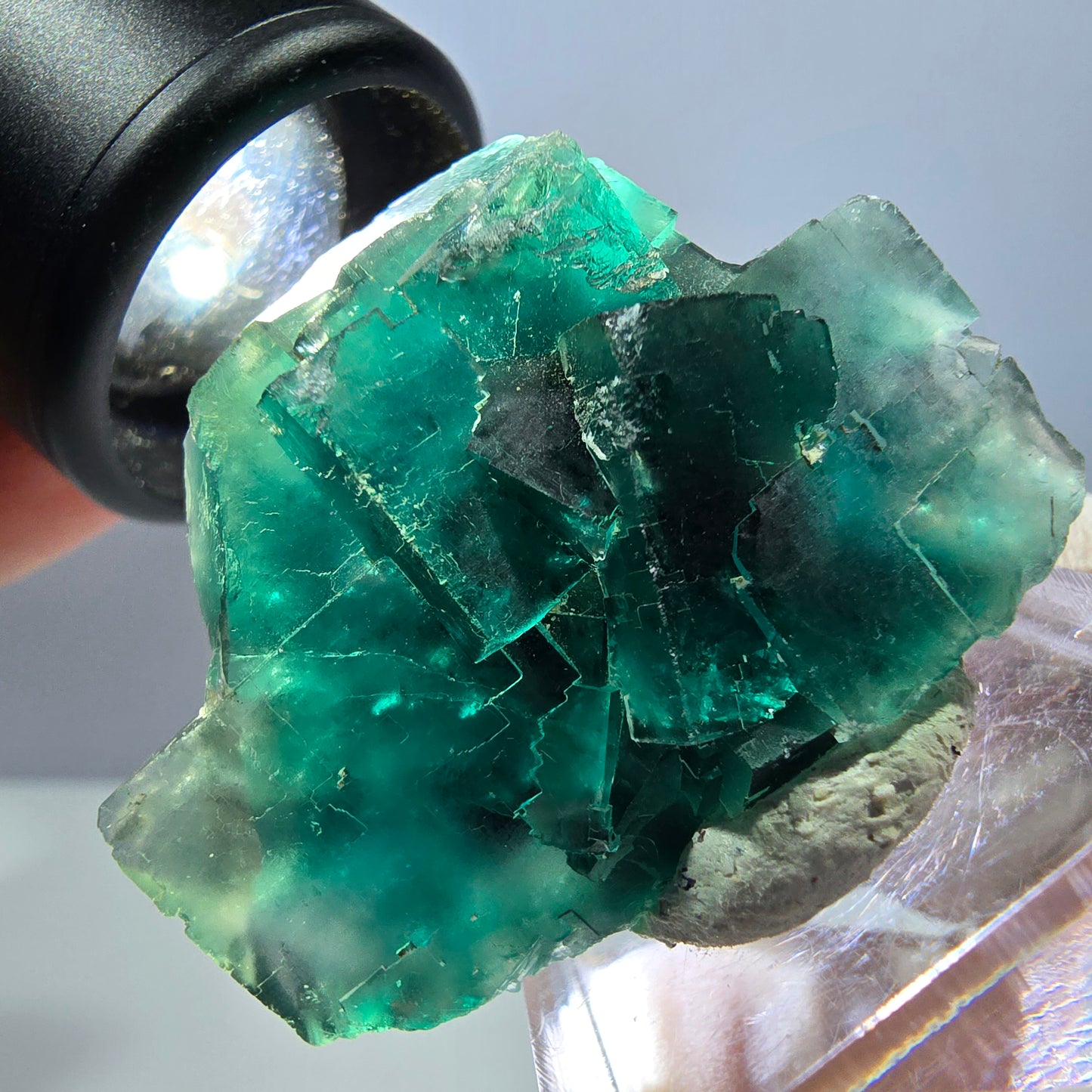 Spécimen de cube de fluorite fantôme, parquet vert Okorusu, Namibie 39 x 34 x 18 mm