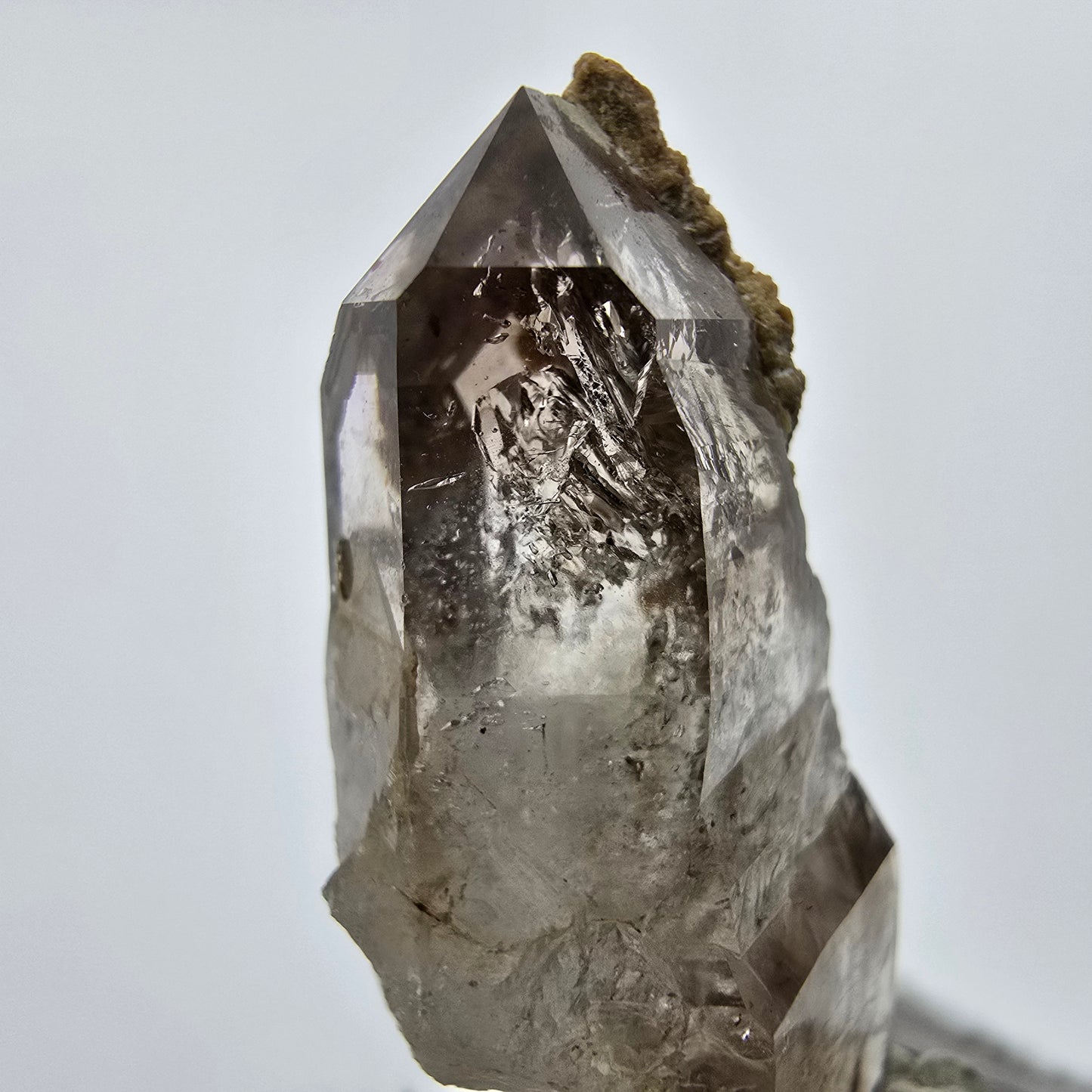 Enhydro Phantom Rauchquarz DT Zepter Quarz 2x Blase Goboboseb Namibia 46*21*17mm