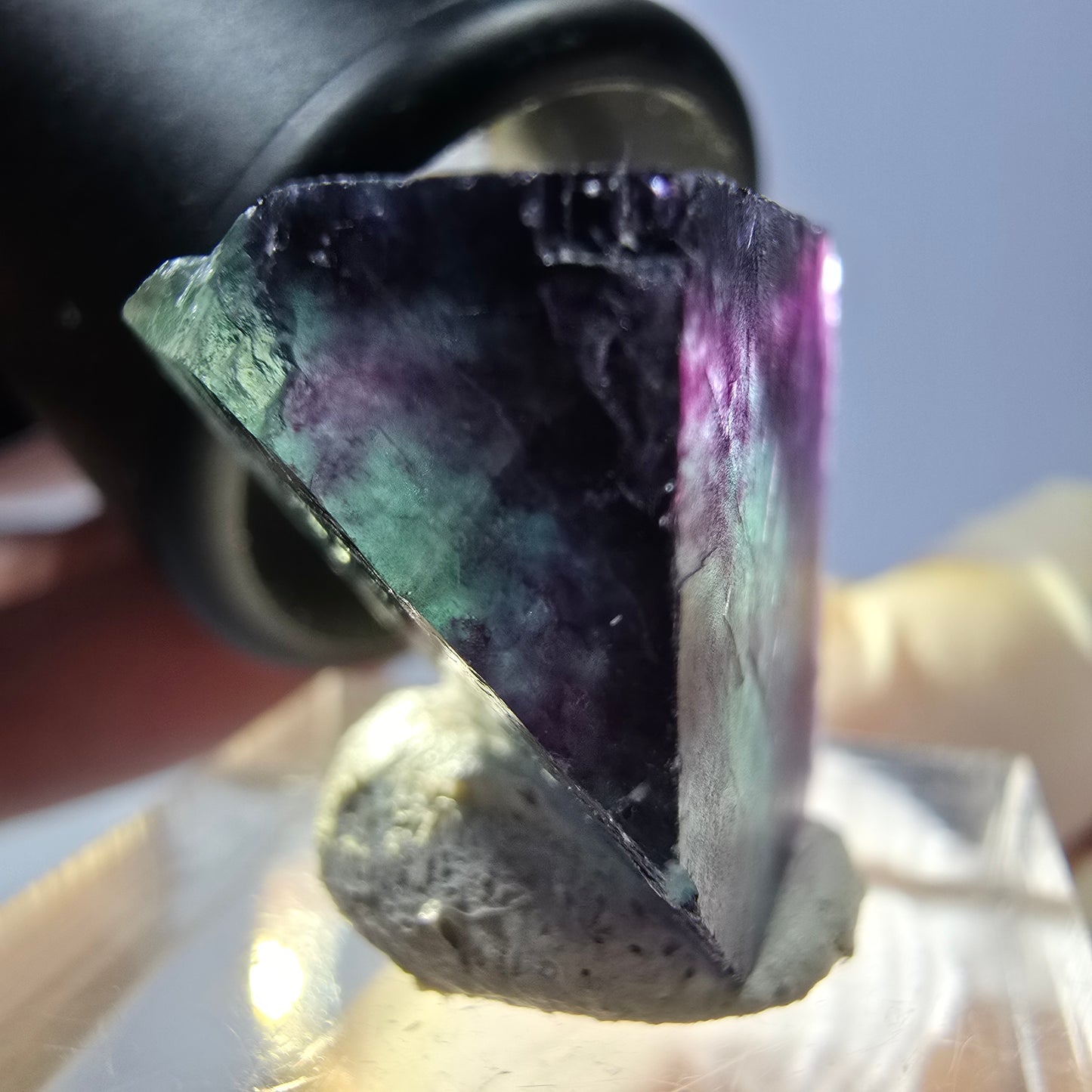Phantom Fluorit Würfel parkettiert, grün lila Okorusu, Namibia 20*18*16mm
