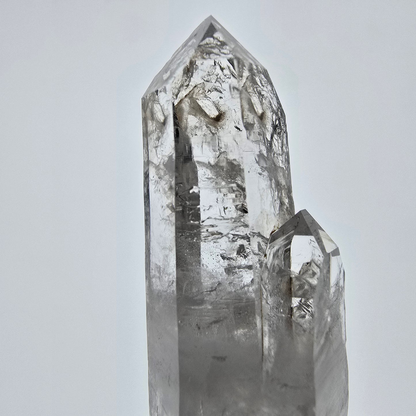 Sceptre DT en quartz fumé squelette Enhydro, 2x Bubble Valentine Pocket, Namibie 58 x 17 x 15 mm