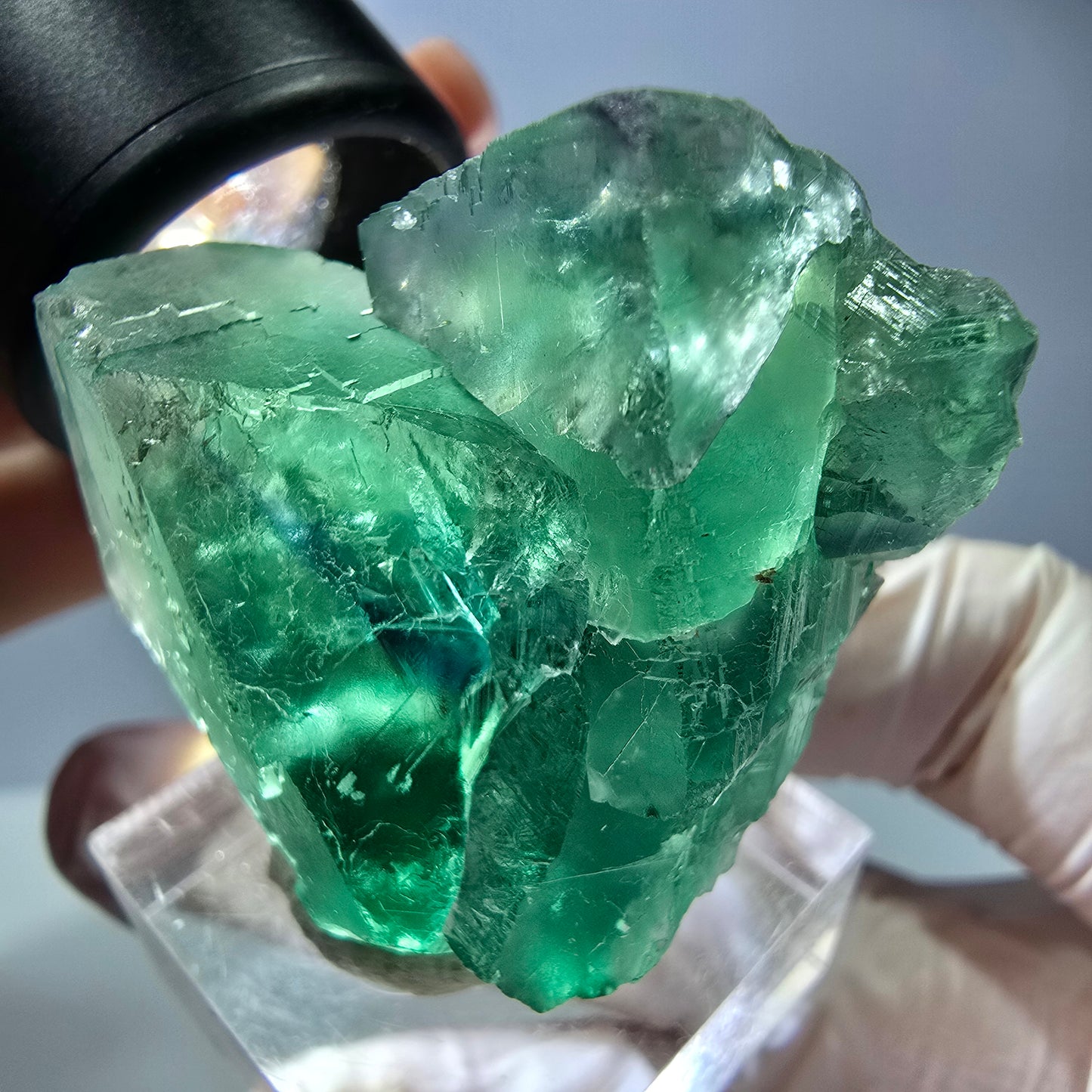 Seltene Phantom Fluorit Würfel Stufe, grün Okorusu, Namibia 40*28*20mm