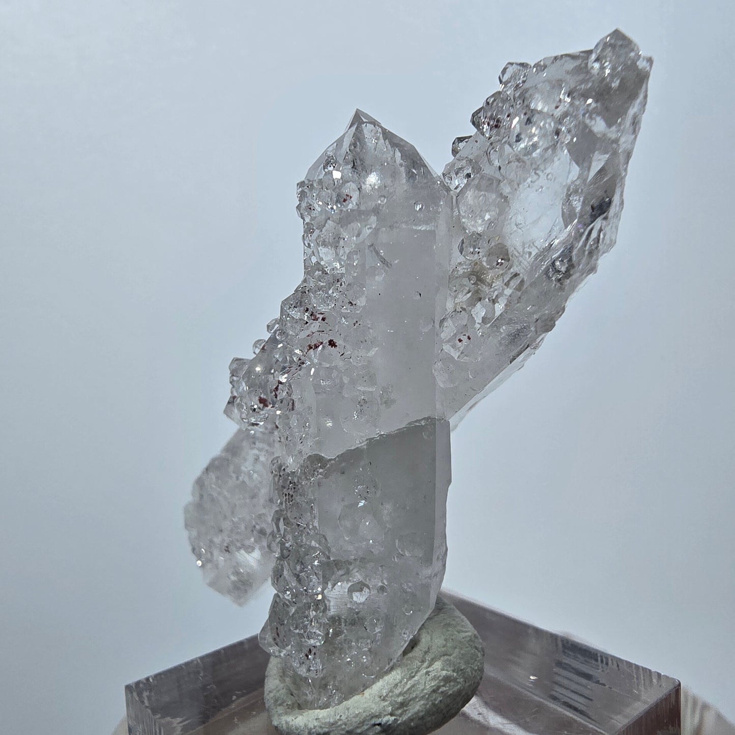 Rare spécimen d'analcime de quartz Harlequin DT, mine Streep, Goboboseb, Namibie, 58 x 30 x 17 mm