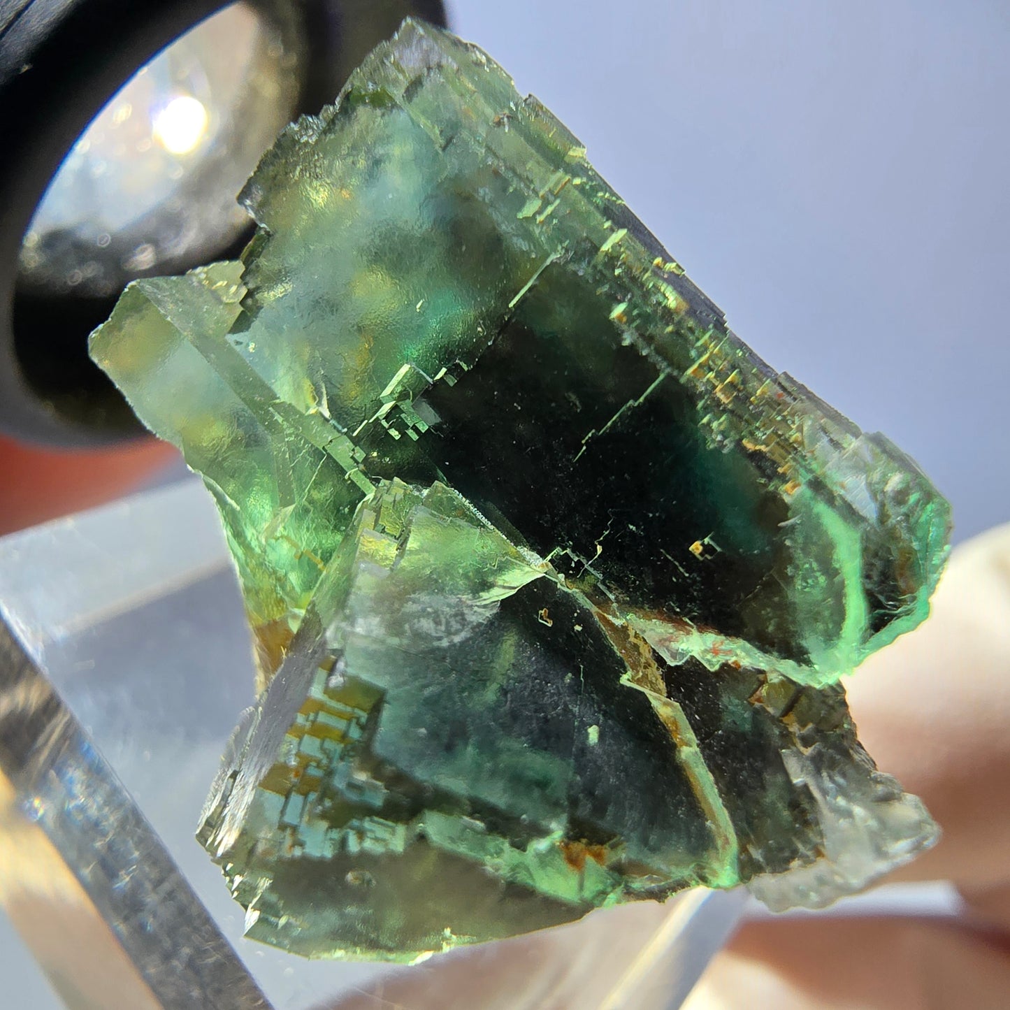Seltene Phantom Fluorit Würfel Stufe, grün Okorusu, Namibia 27*23*20mm