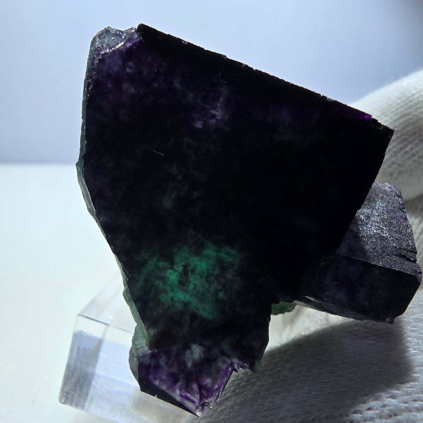 Rare Phantom Fluorite Cube Specimen zonal green purple Okorusu, Namibia 48*43*36mm