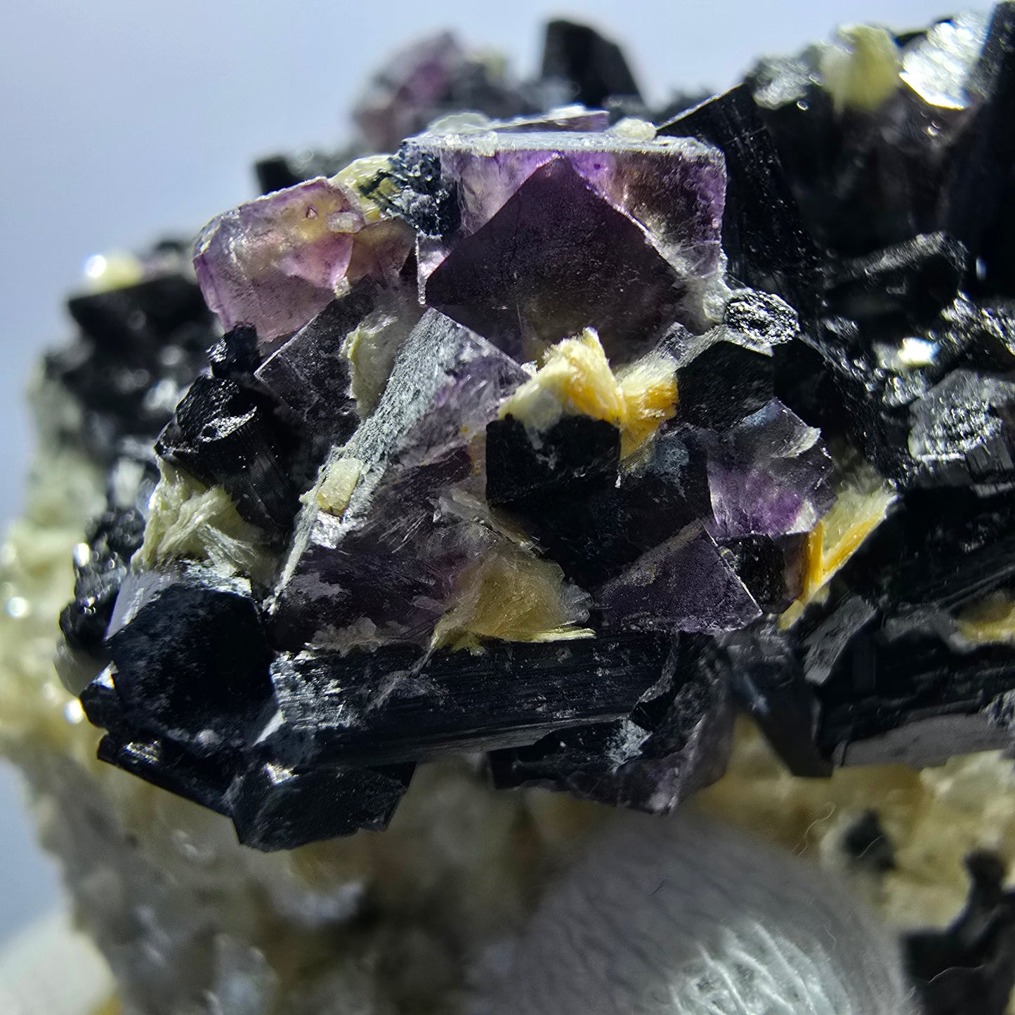 Colorful Phantom Fluorite Cubes Schorl Tourmaline Muscovite Erongo, Namibia 60*52*41mm