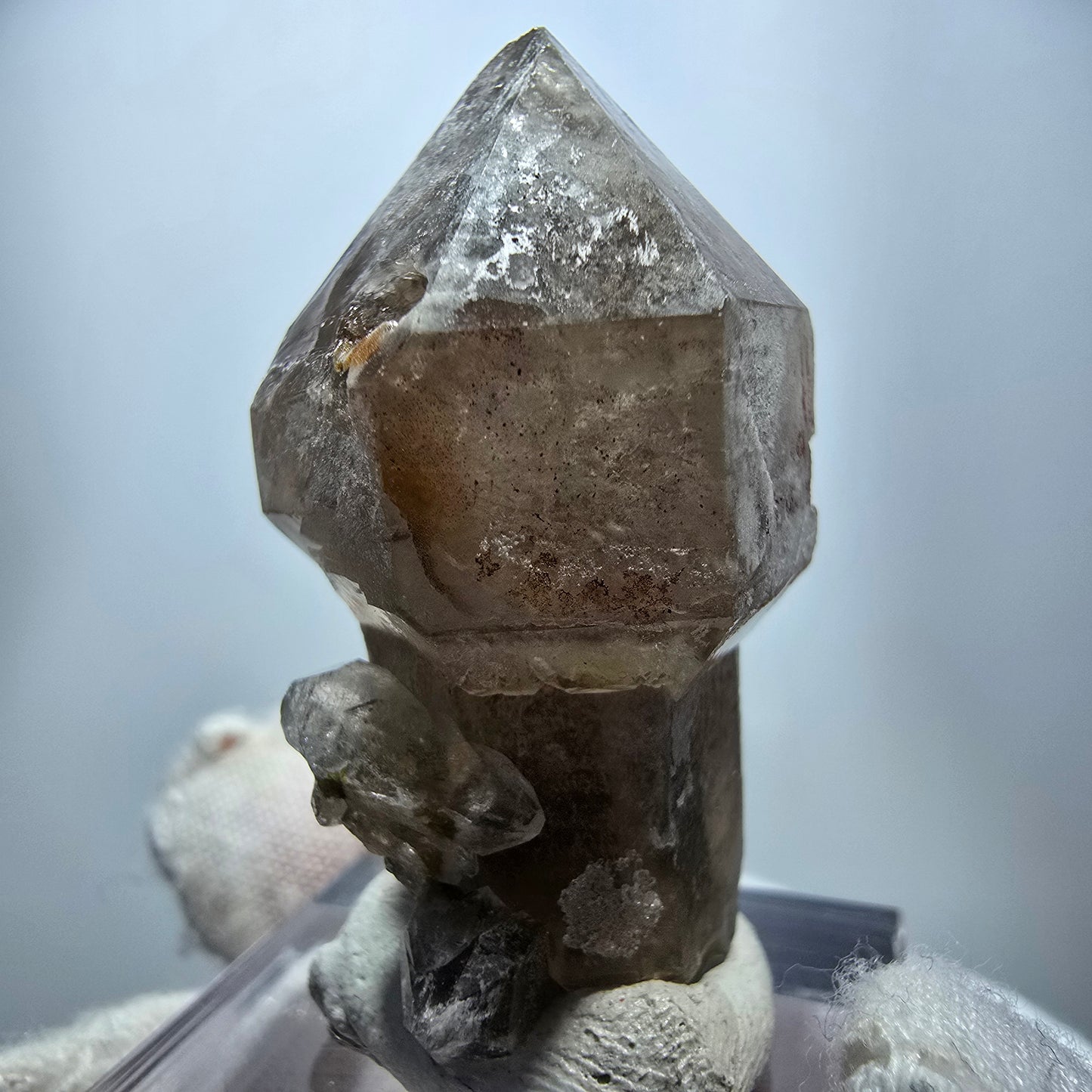 Seltenes Rauchquarz Zepter mit Hyalit Erongo, Namibia 39*22*21mm