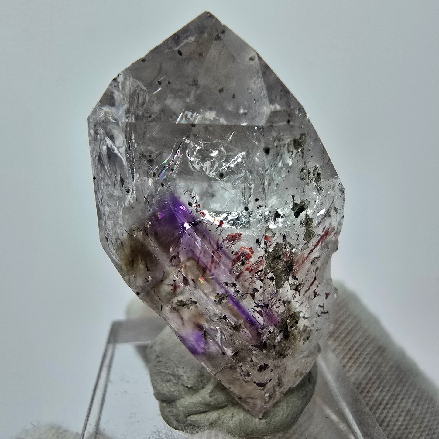 Harlequin Phantom Amethyst with Prehnite Streep Mine Goboboseb Namibia 38*23*23mm