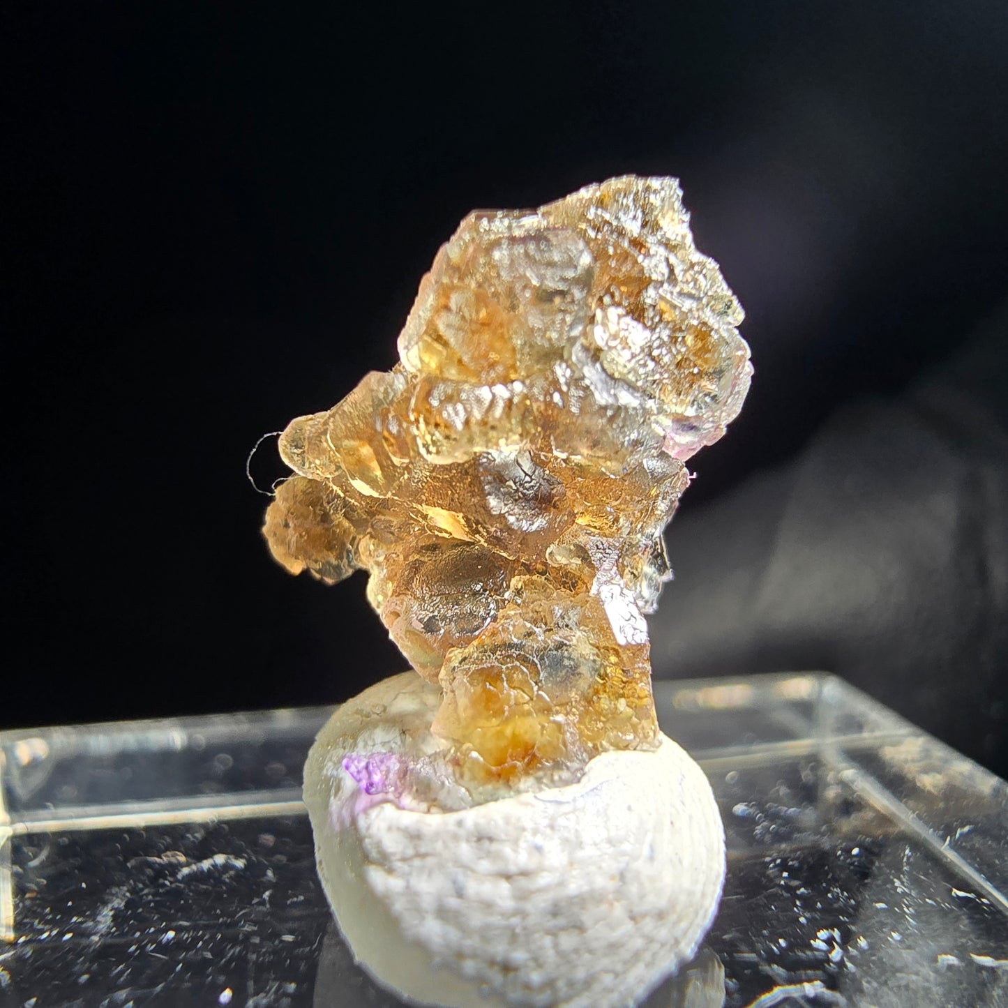 Klare gelb lila Fluorit Stufe Erongo, Namibia 12*9*5mm Sammlung