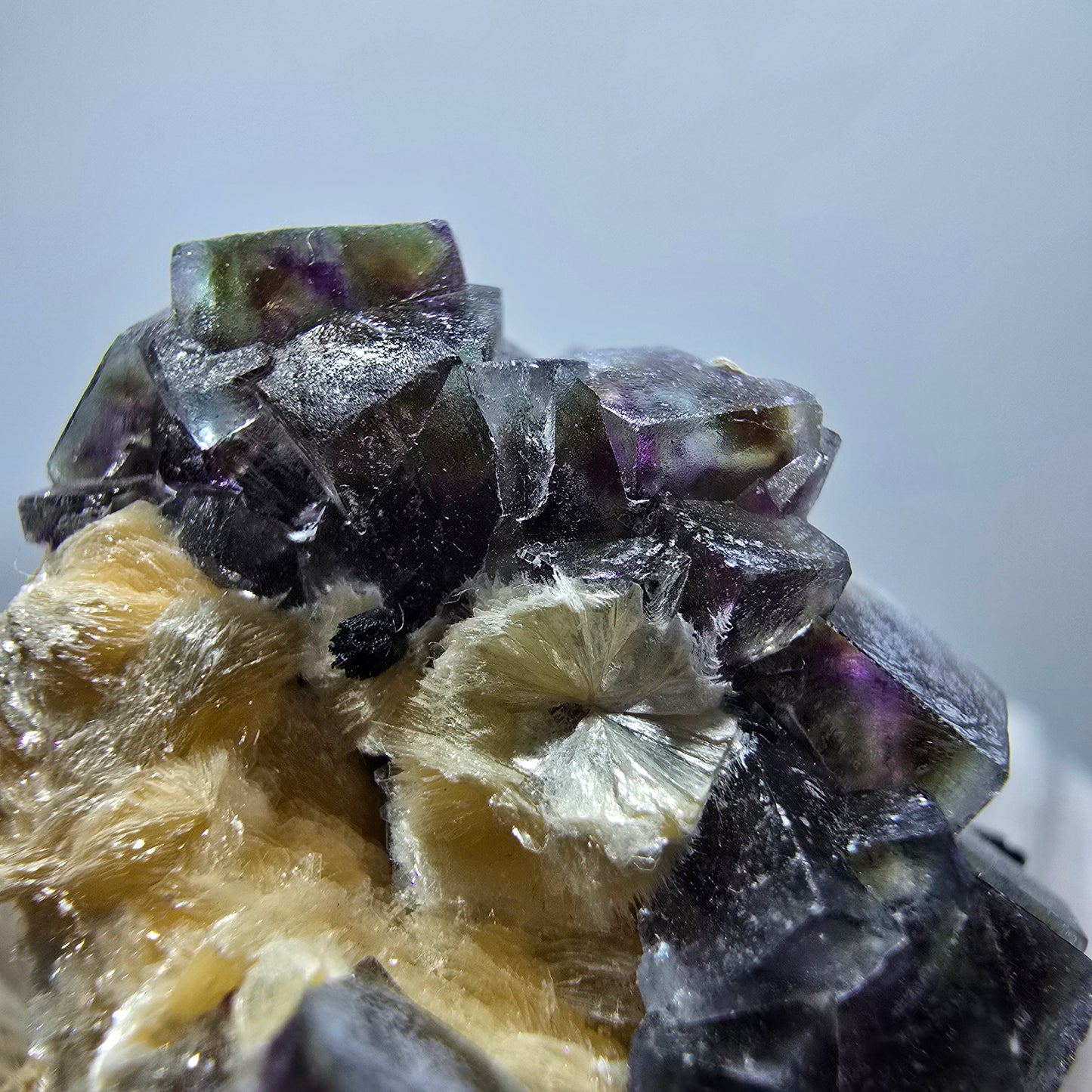 Colorful Phantom Fluorite Cubes Muscovite Schorl Tourmaline Erongo, Namibia 43*39*30mm