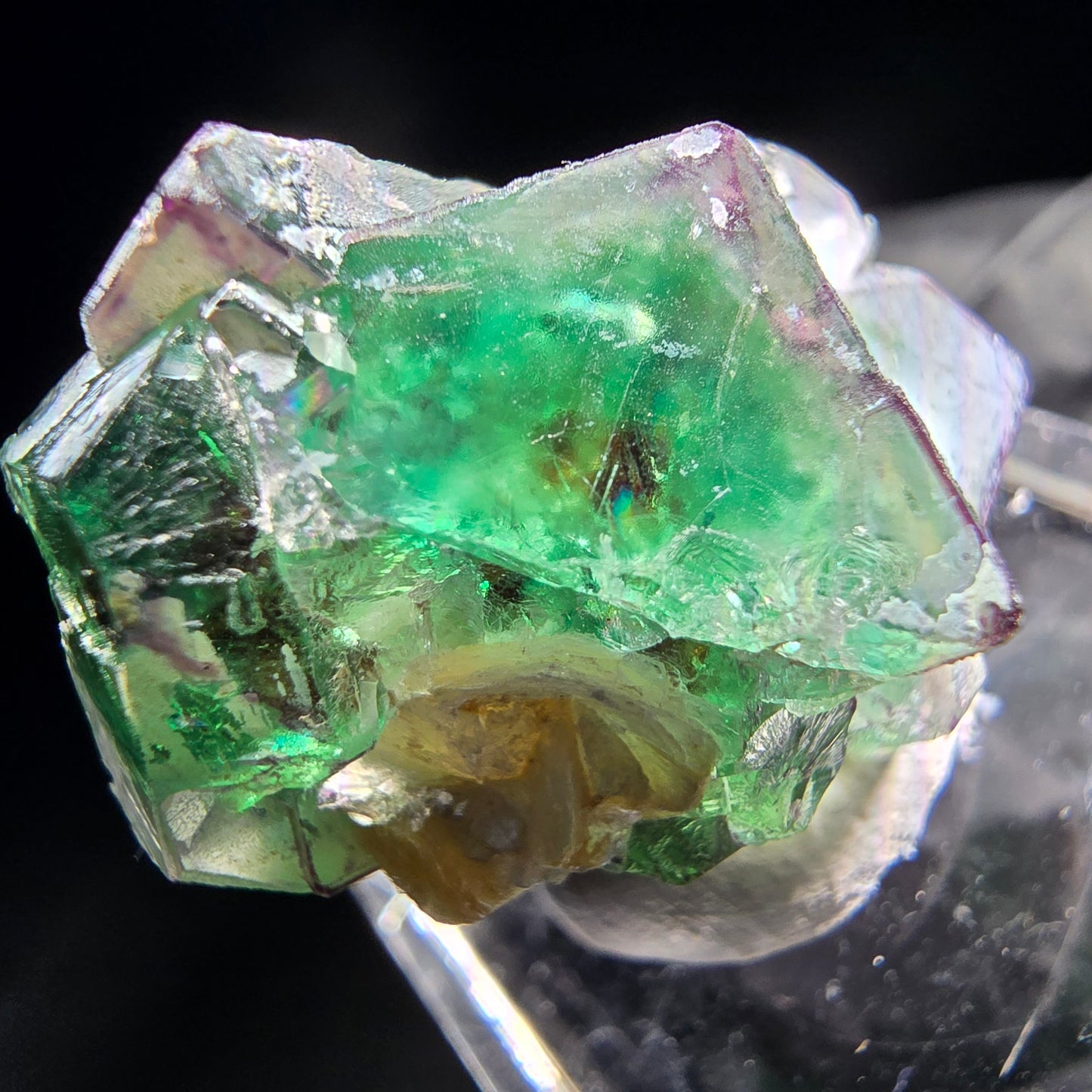 Phantom Fluorit Würfel, Muskovit Stufe Erongo, Namibia 26*20*17mm Sammlung