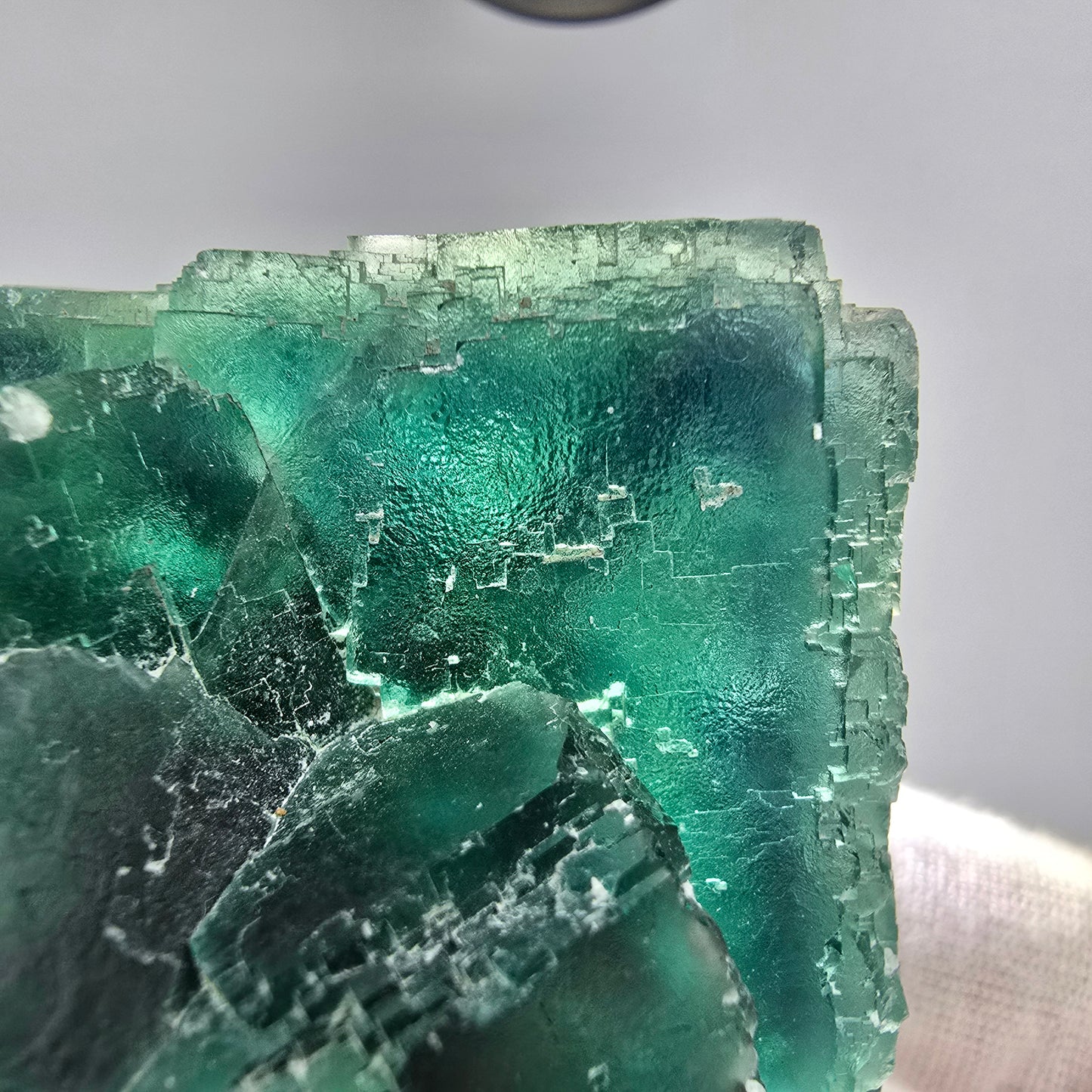 Große Phantom Fluorit Würfel Stufe grün parkettiert Okorusu, Namibia 81*68*35mm