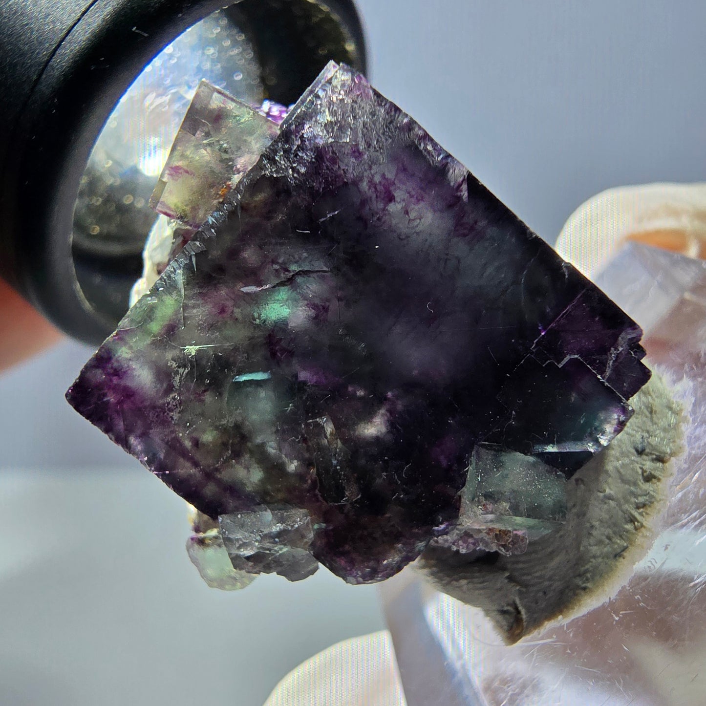 Phantom Fluorit Würfel Stufe, grün lila Okorusu, Namibia 27*22*18mm