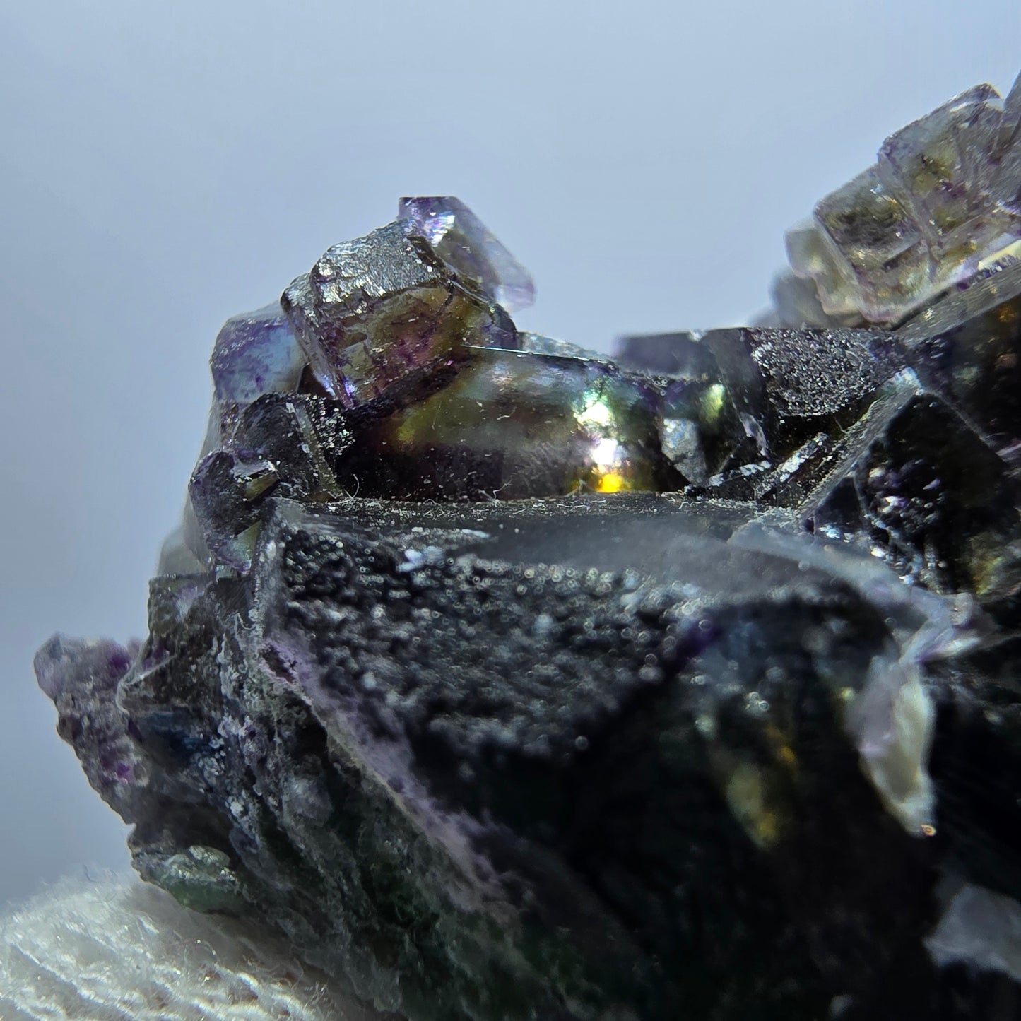 Colorful Phantom Fluorite Cubes Schorl Tourmaline Muscovite Erongo, Namibia 48*32*31mm