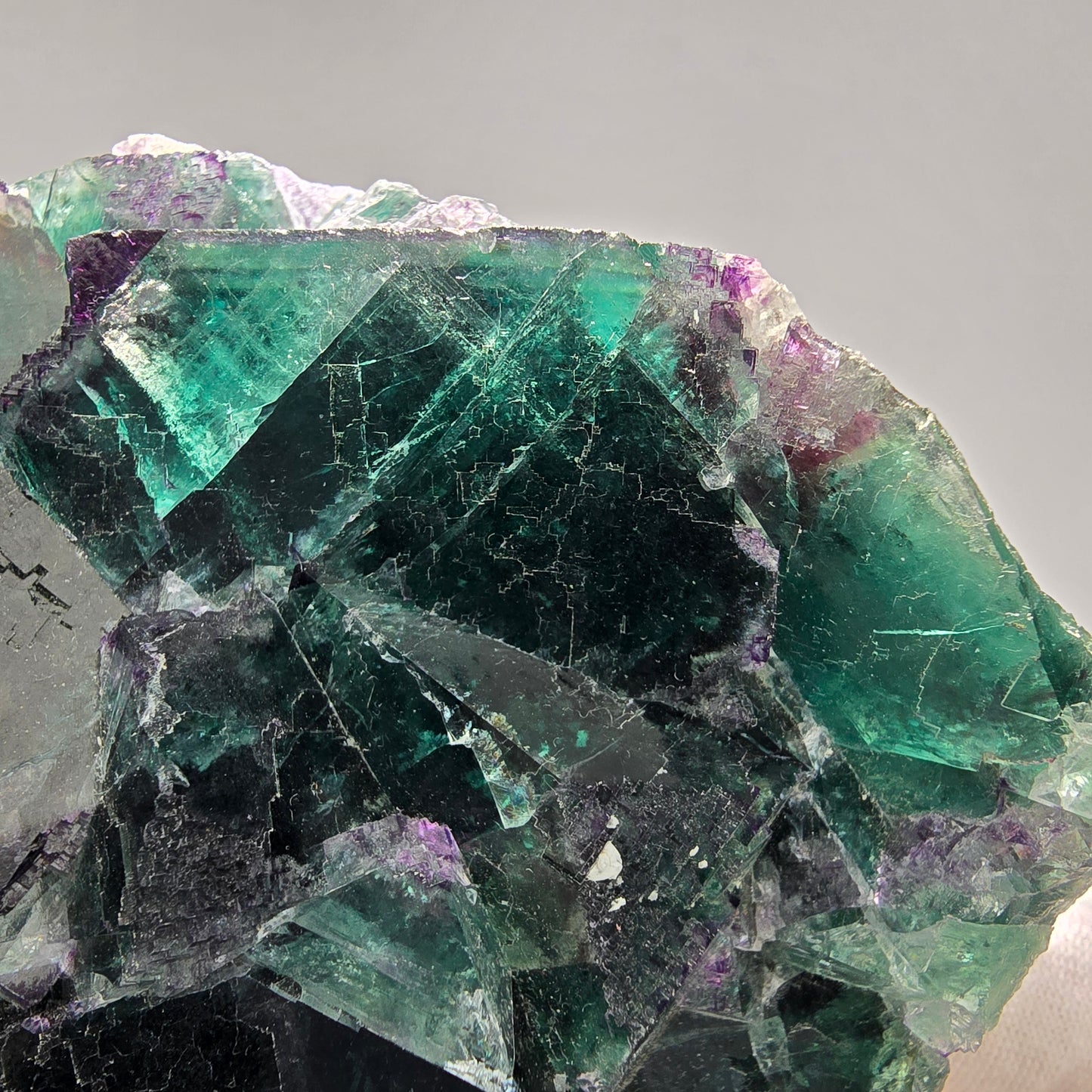 Große Phantom Fluorit Würfel Stufe grün lila Okorusu Namibia 93*89*37mm Sammlung
