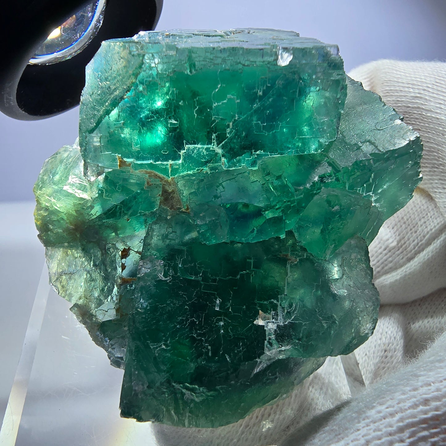 Phantom Fluorit Würfel Stufe, parkettiert grün lila Okorusu, Namibia 59*51*27mm