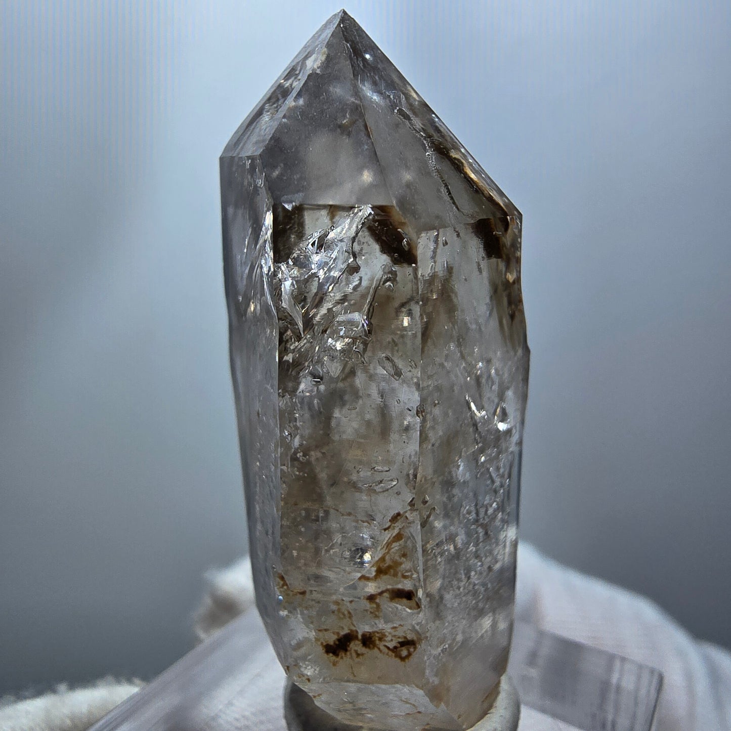 Enhydro Phantom Smoky Quartz Scepter, 2x Bubble Goboboseb, Namibia 43*20*15mm