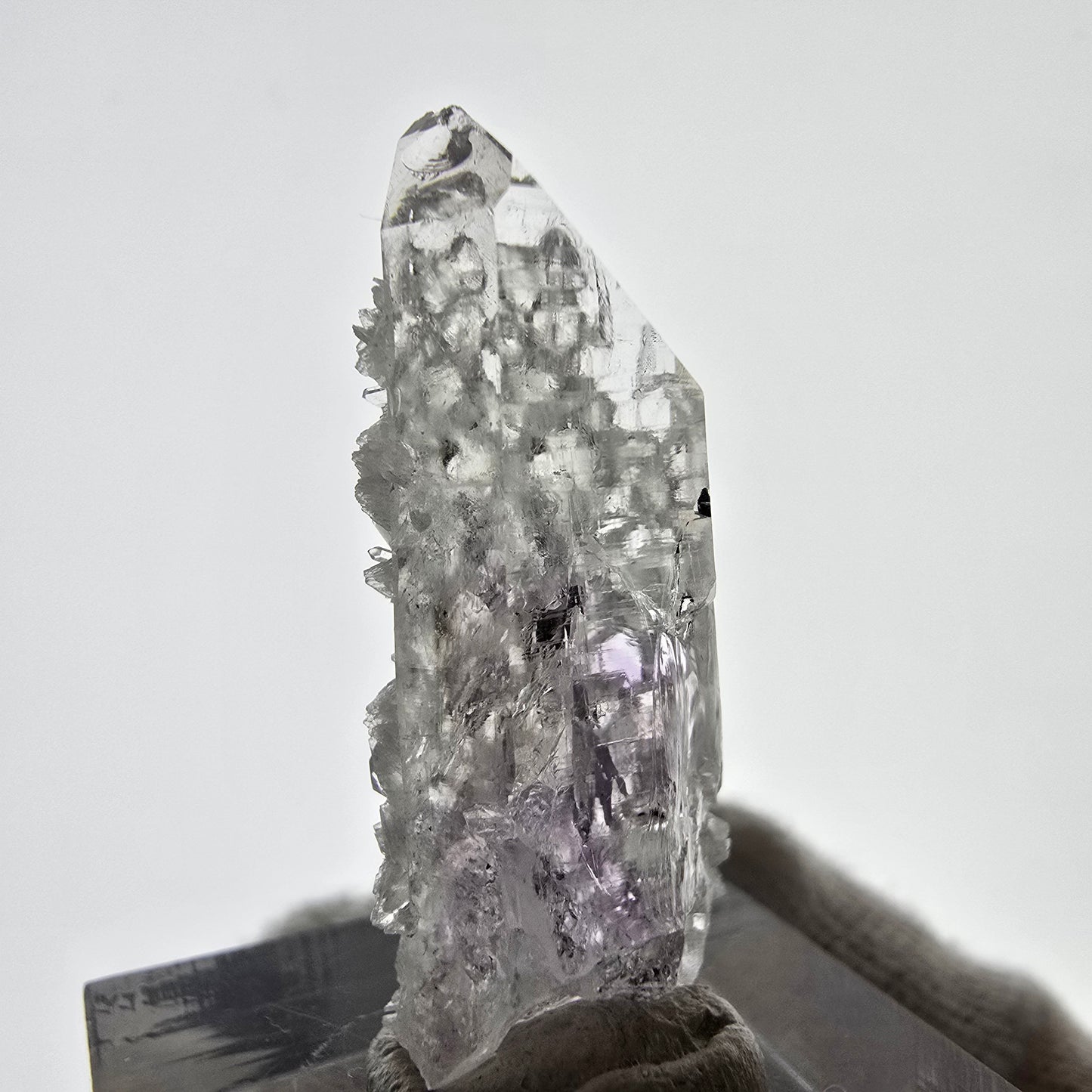 Phantom Amethyst with Analcim, Prehnite Streep Mine, Goboboseb, Namibia 33*15*10mm