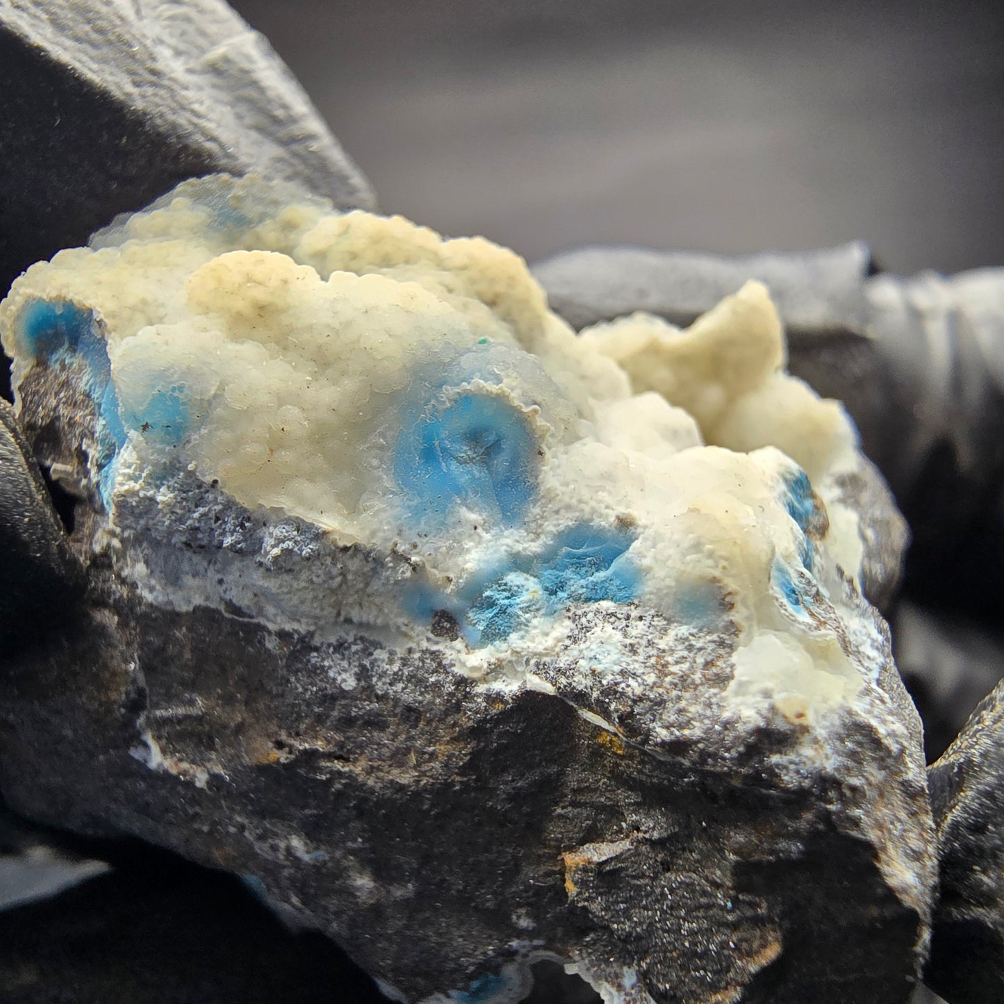 Rare Shattuckite specimen blue, sphere crystals Kaokoveld, Namibia 36*28*23mm
