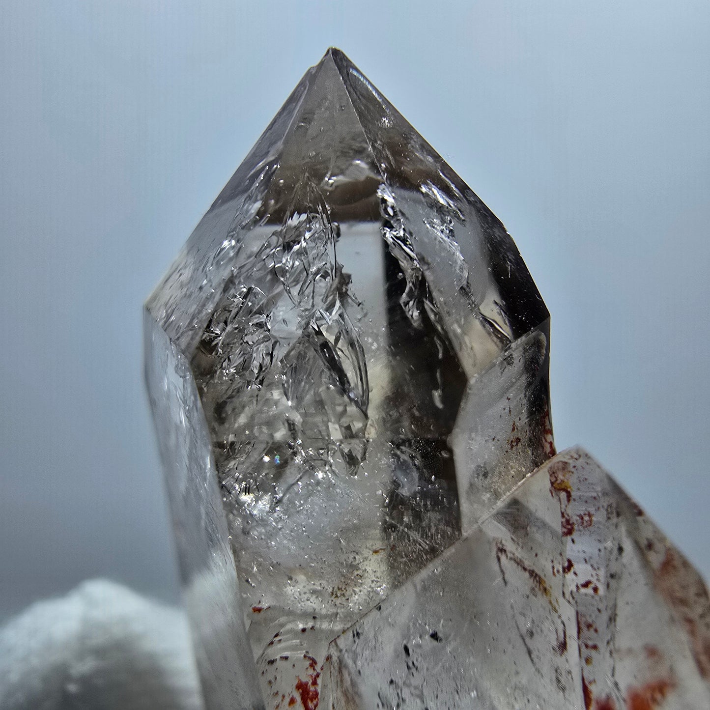 Enhydro Phantom Smoky Quartz Scepter, 2x Bubble Goboboseb, Namibia 35*26*12mm