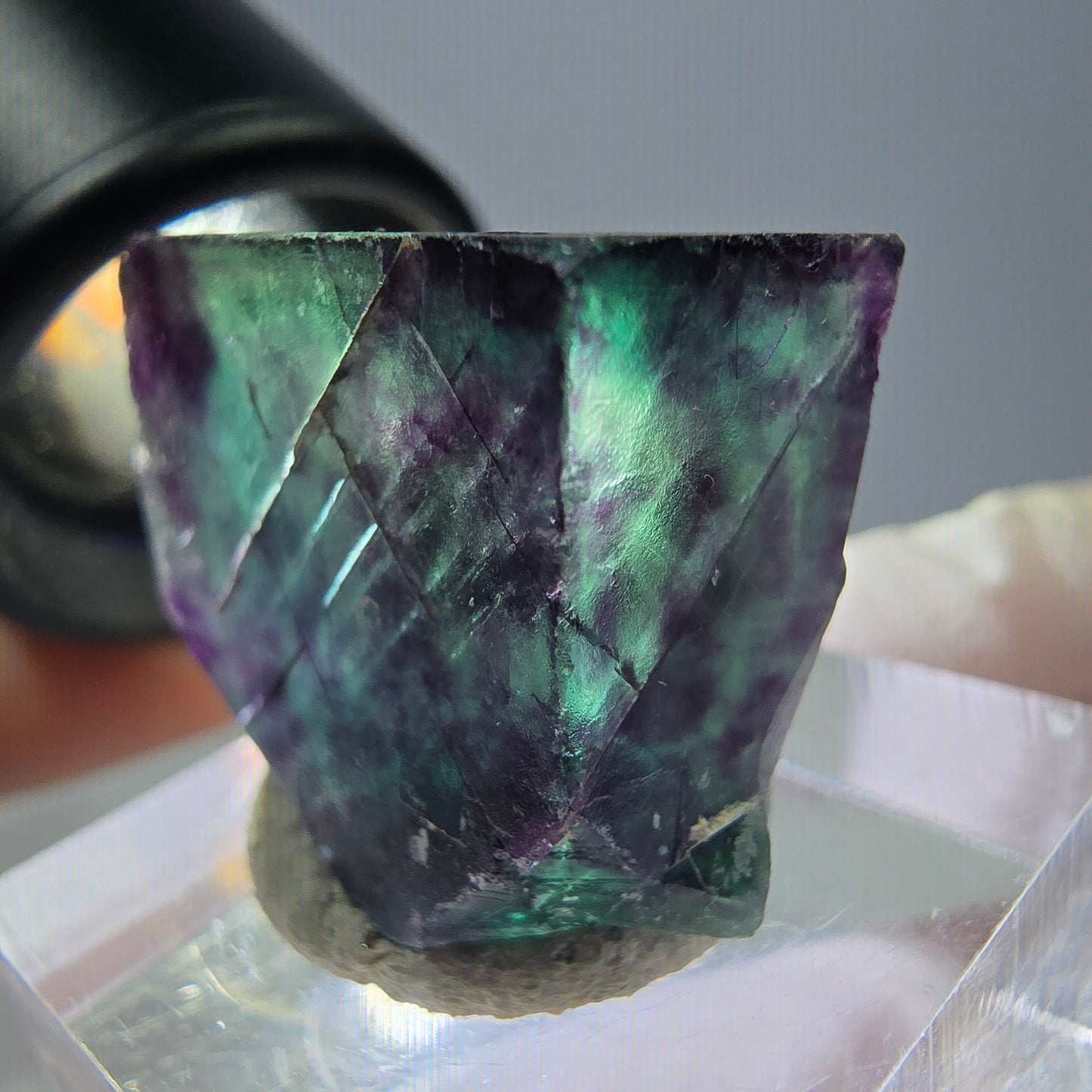 Phantom Fluorit Würfel parkettiert, grün lila Okorusu, Namibia 22*18*12mm