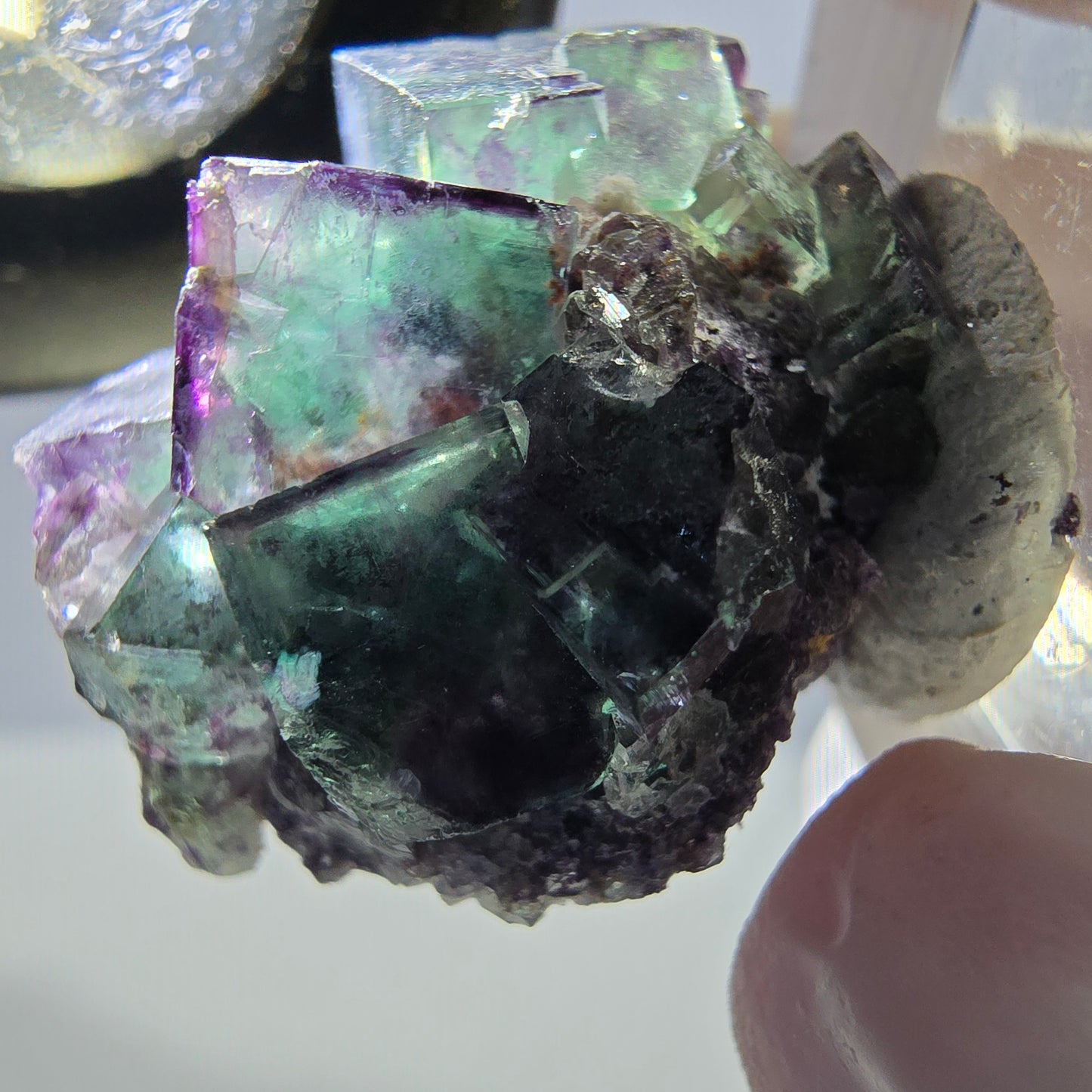 Phantom Fluorit Würfel Stufe, grün lila Okorusu, Namibia 28*25*16mm