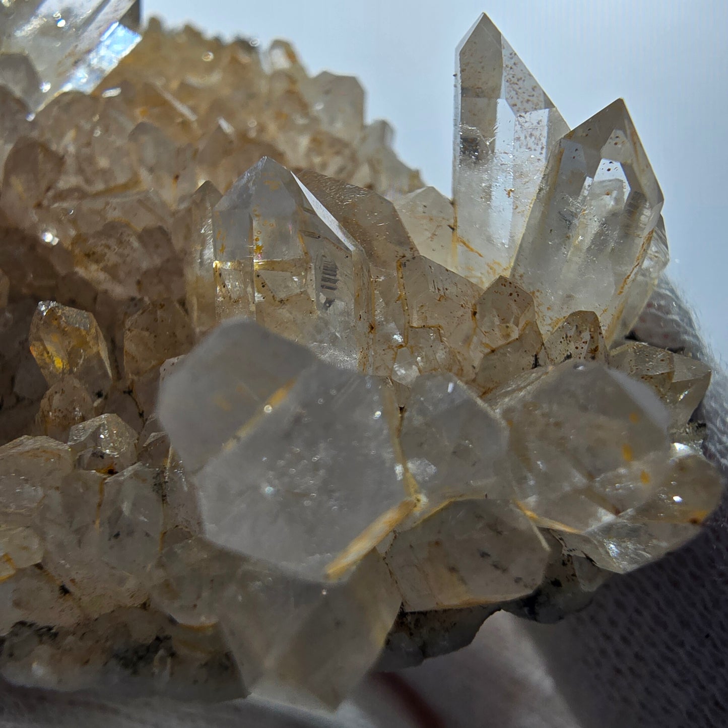 Clear smoky quartz points on matrix specimen Valentine Pocket Goboboseb Namibia 75*57*25mm