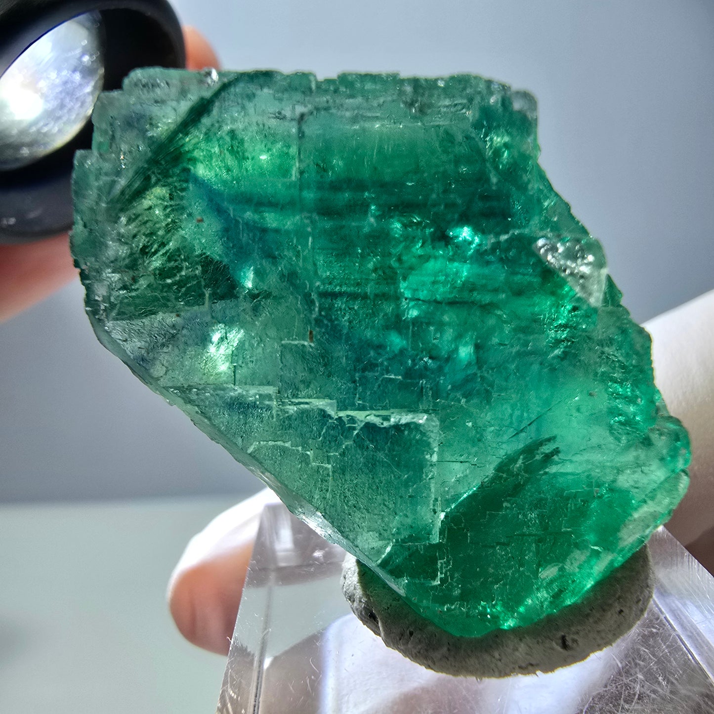 Klarer Phantom Fluorit Würfel parkettiert, grün Okorusu, Namibia 38*25*25mm