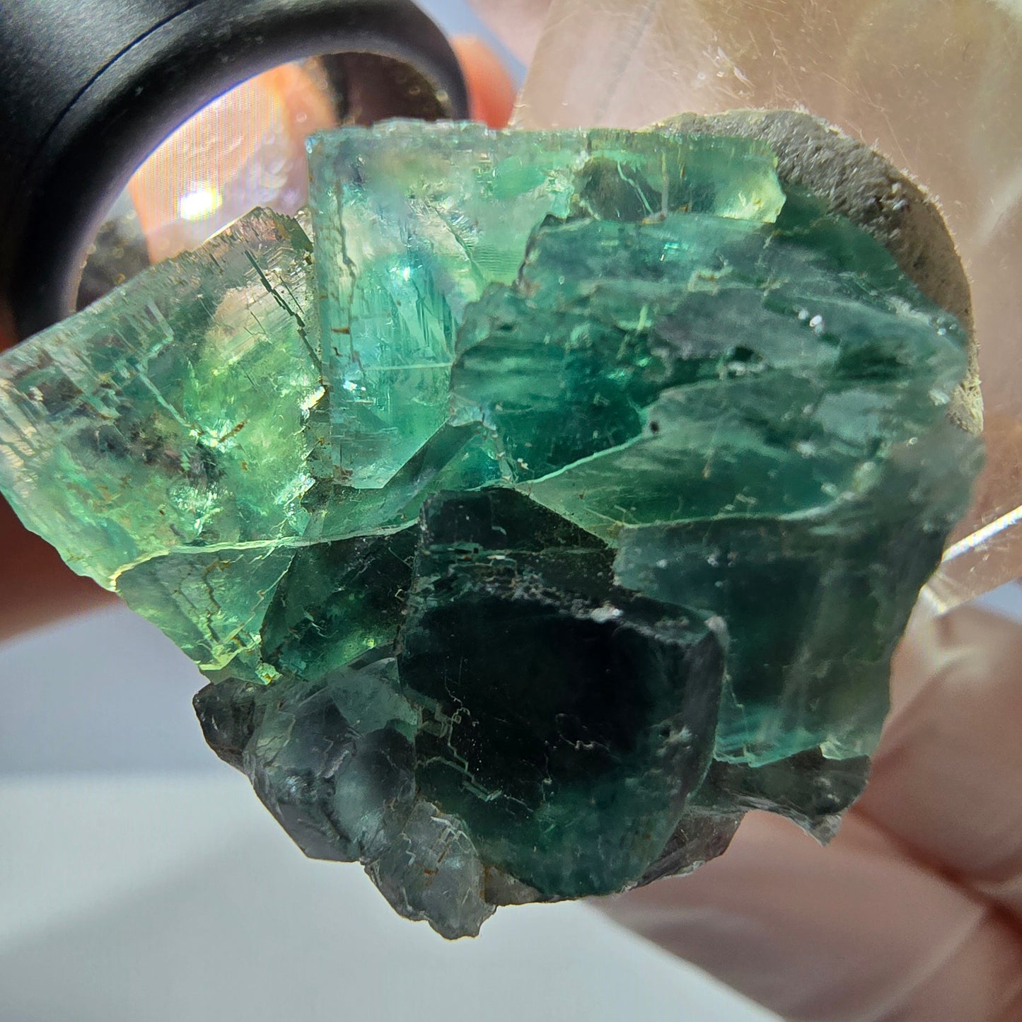 Seltene Phantom Fluorit Würfel Stufe, grün Okorusu, Namibia 33*27*20mm