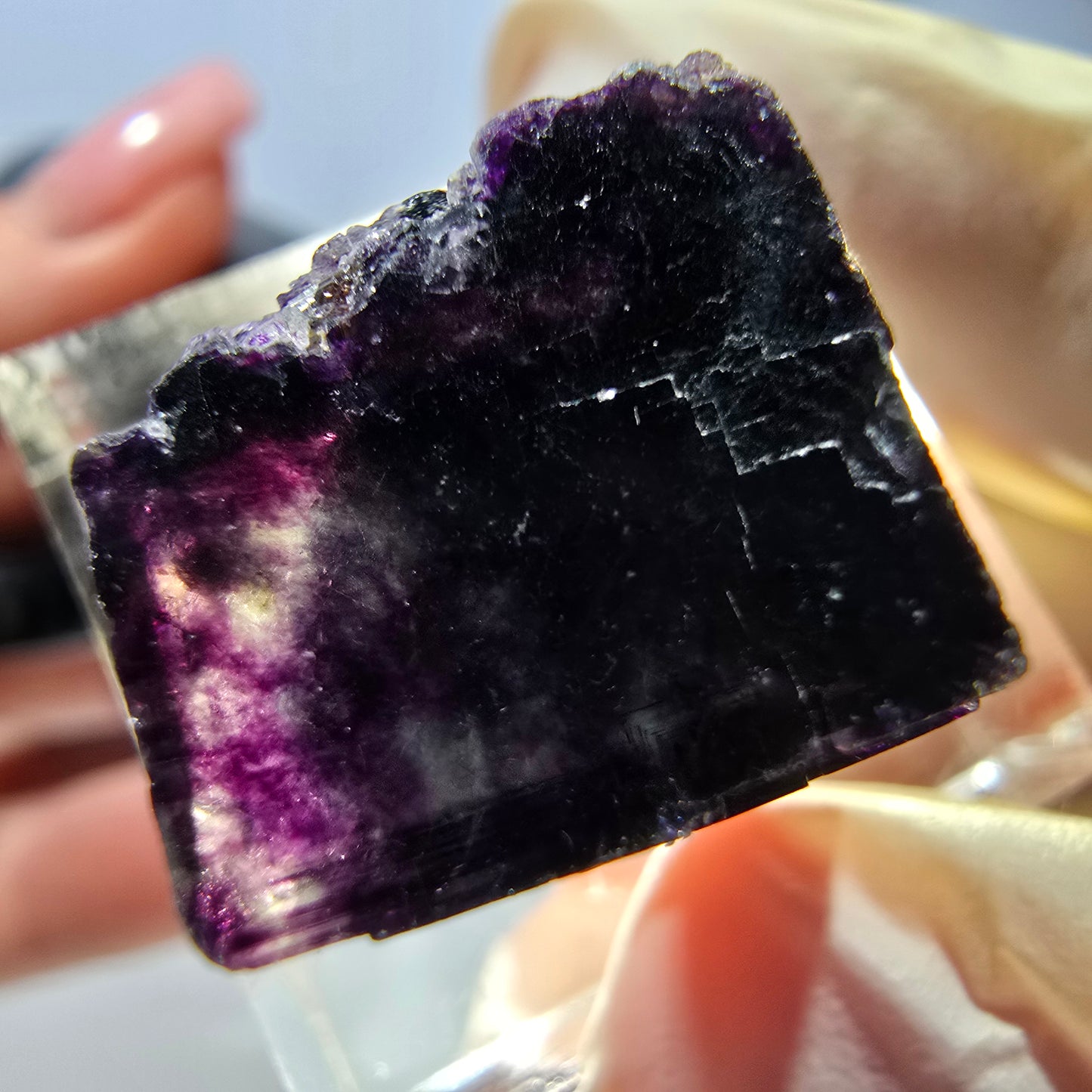 Phantom Fluorit Würfel parkettiert, grün lila Okorusu, Namibia 18*15*15mm