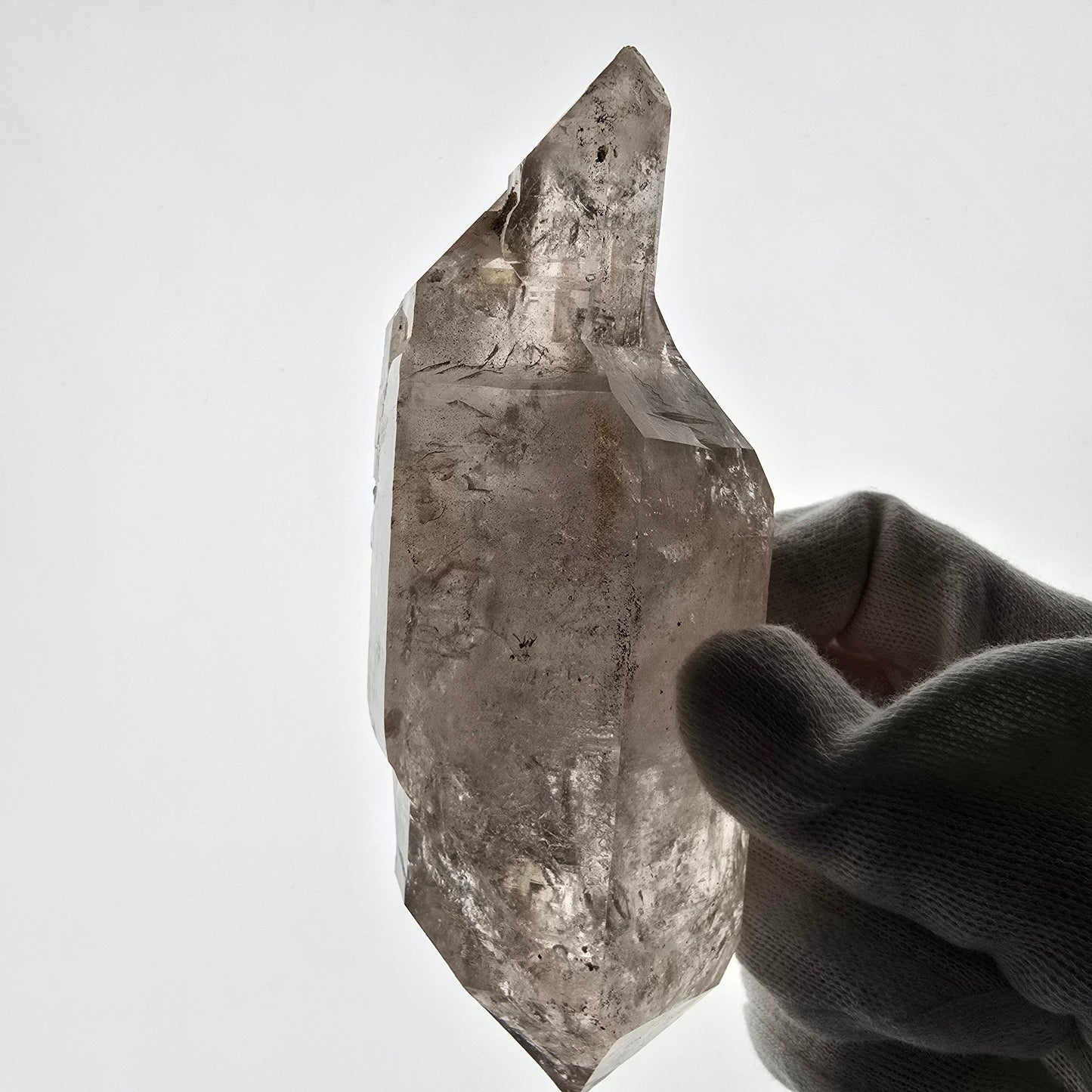 Enhydro Skelett Rauchquarz DT Zepter, 2x Blase Valentine Pocket Gobo. Namibia 132*48*39mm