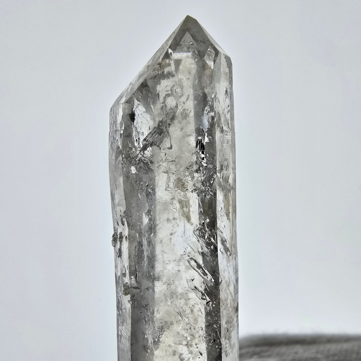 Enhydro Skeleton Smoky Quartz DT Scepter, 2x Bubble Valentine Pocket, Namibia 57*13*12mm