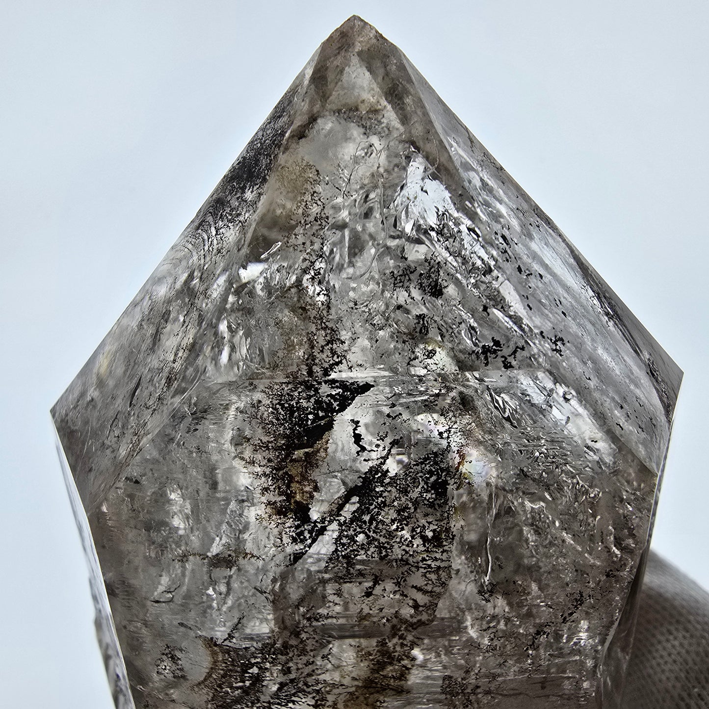 XL Enhydro Window Smoky Quartz Scepter, 2x Bubble (large) Valentine Pocket Namibia 121*67*55mm