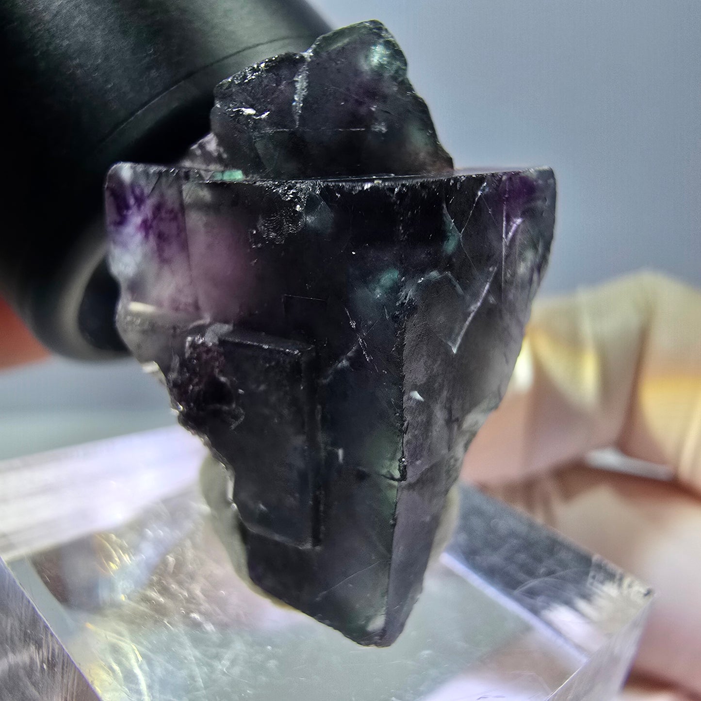 Phantom Fluorit Würfel Stufe, parkettiert grün lila Okorusu, Namibia 27*19*16mm