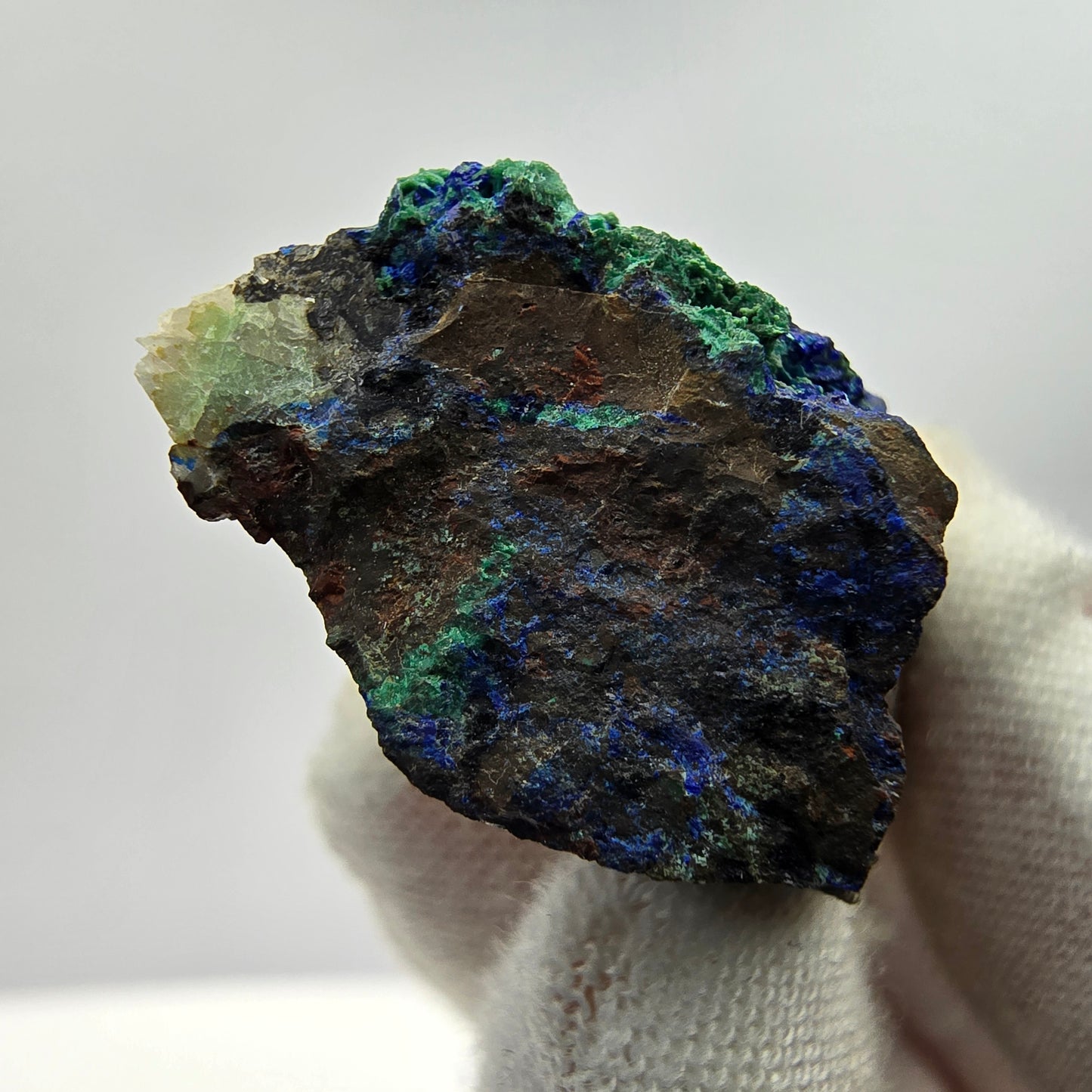 Seltene Azurit, Malachit auf Quarz Stufe Kaokoveld, Namibia 41*26*16mm Sammlung
