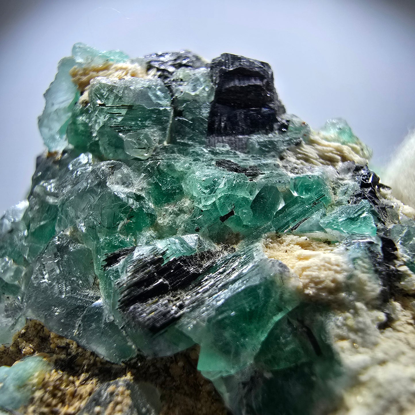 Phantom Fluorite Muscovite Schörl Tourmaline Orthoclase Erongo, Namibia 83*55*29mm