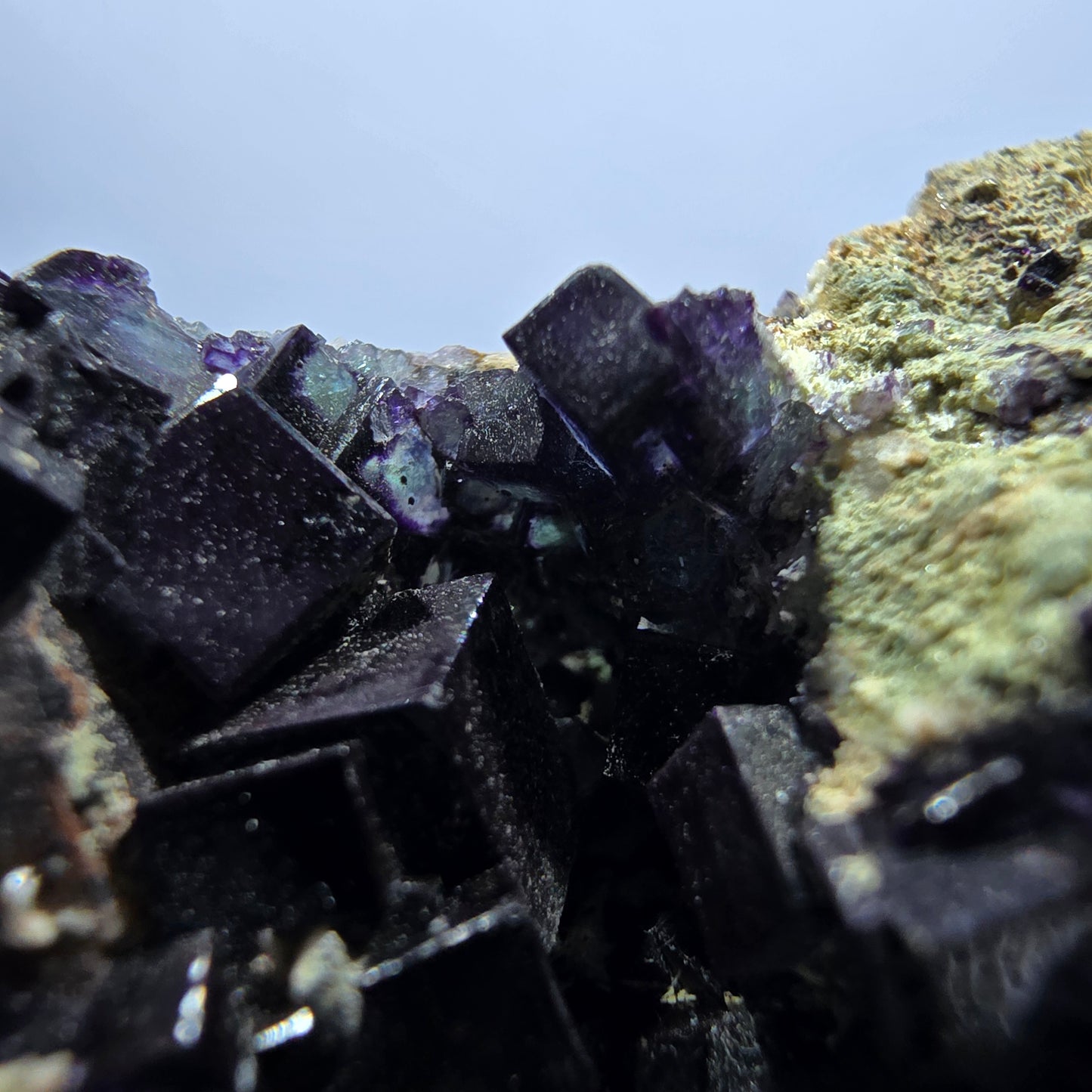 Cube de fluorite fantôme zonal, spécimen d'orthose, Erongo, Namibie, 62 x 38 x 20 mm