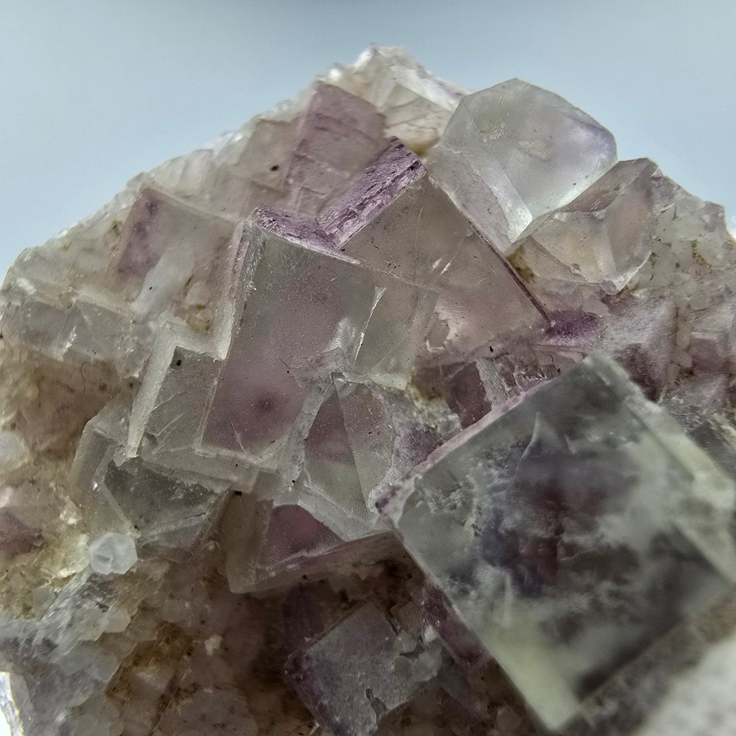 Seltene UV Phantom Fluorit Würfel, Quarz Stufe Brandberg, Namibia 47*31*18mm