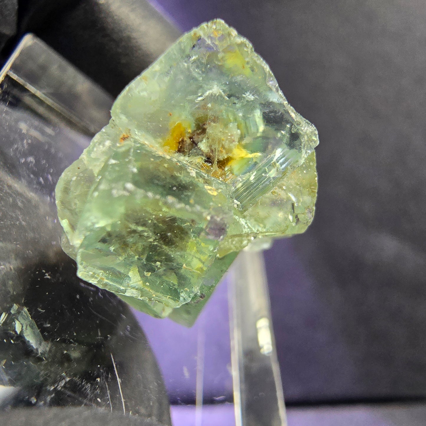 Seltene klare Phantom Fluorit XX Stufe mit Einschlüssen 19*15*9mm aus Okorusu, Namibia