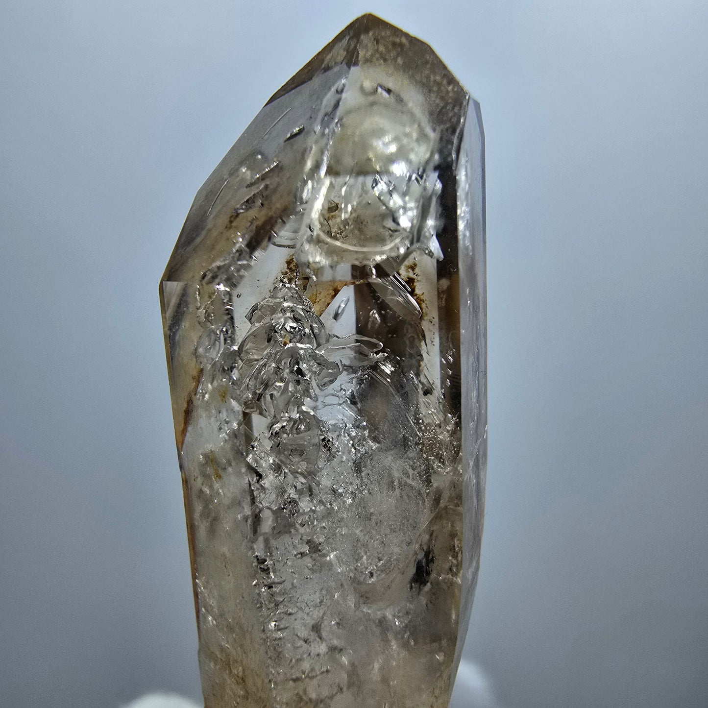 Enhydro Phantom Smoky Quartz Scepter, 1x Bubble Goboboseb, Namibia 44*13*13mm