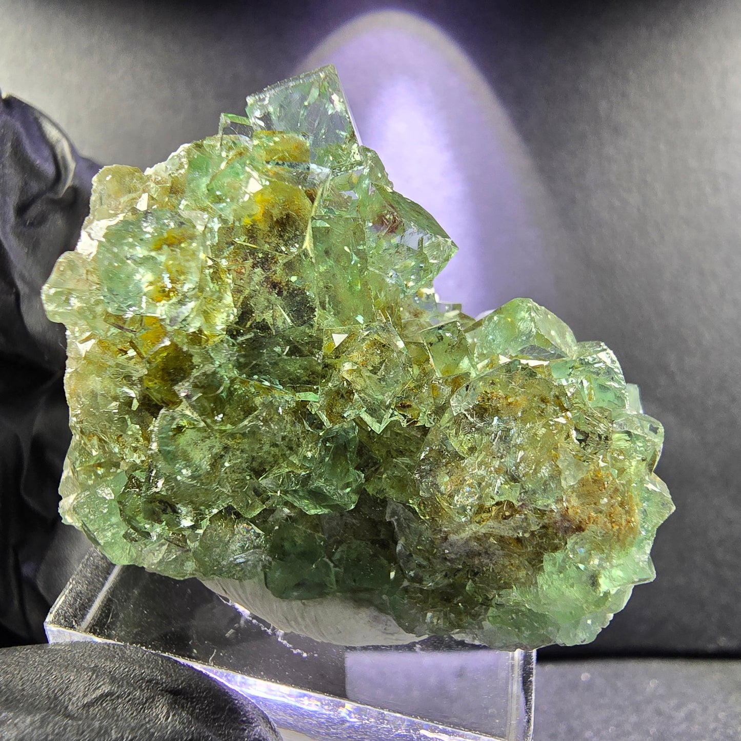 Seltene klare Fluorit Würfel Stufe mit Einschlüssen 41*28*21mm Okorusu, Namibia