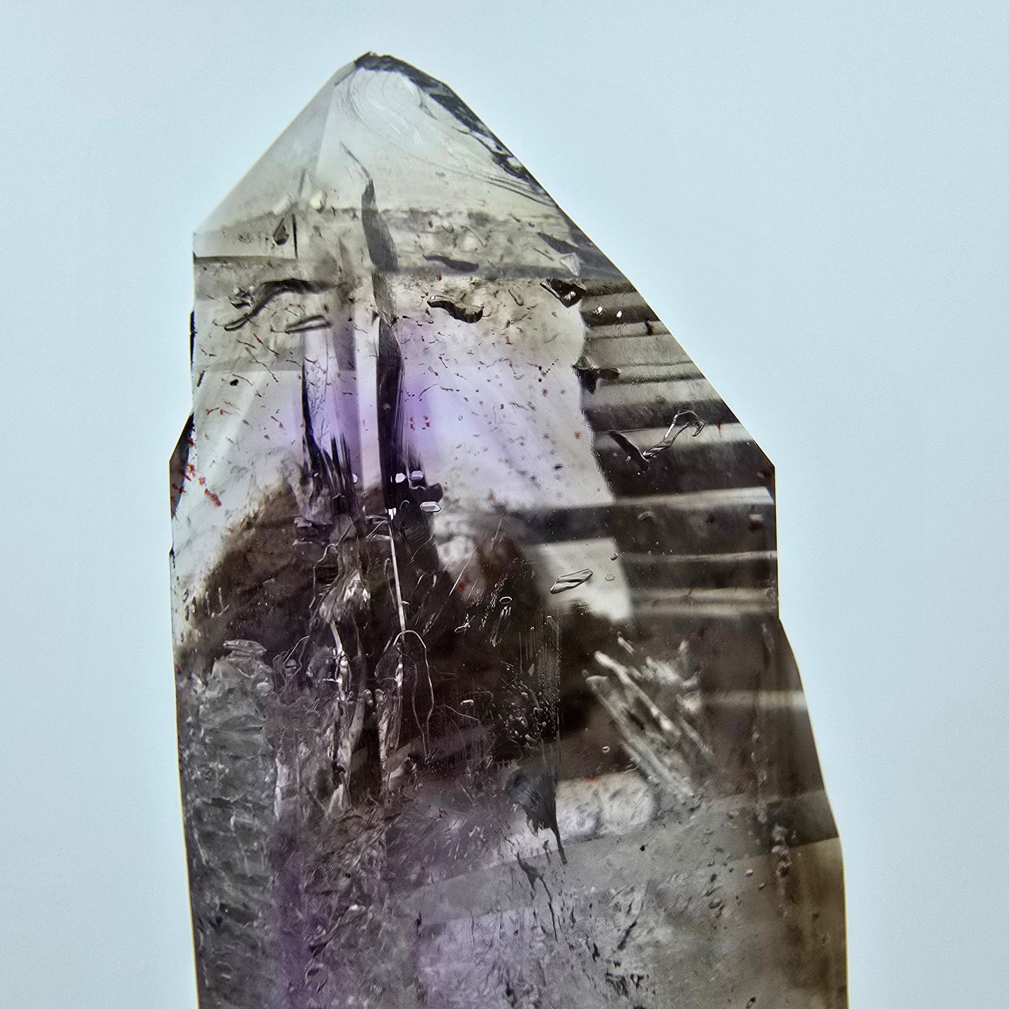 Enhydro Harlekin Amethyst DT Zepter, 1x Blase Goboboseb, Namibia 45*20*17mm