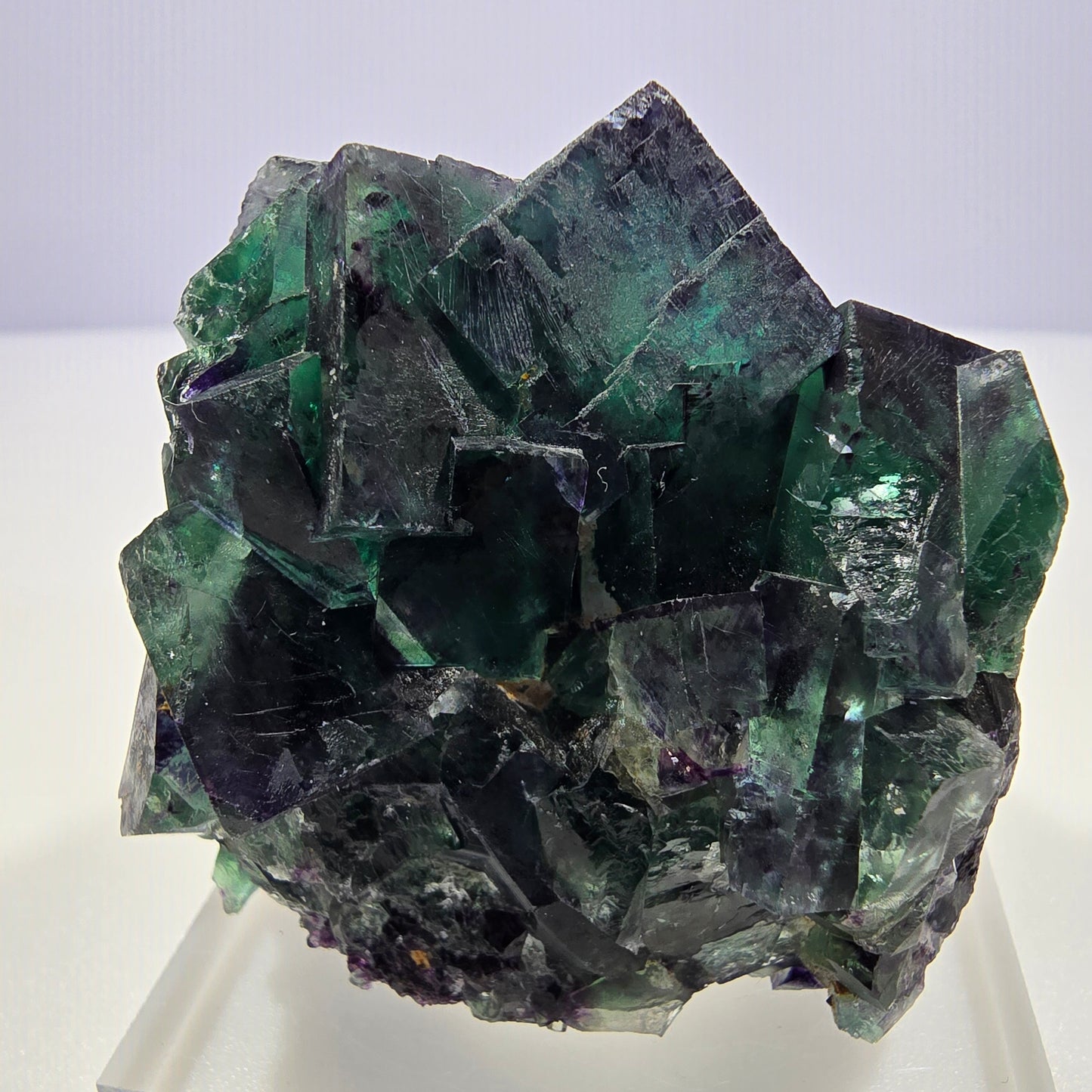 Clear Phantom Fluorite Cube Specimen zonal green purple Okorusu, Namibia 55*40*40mm