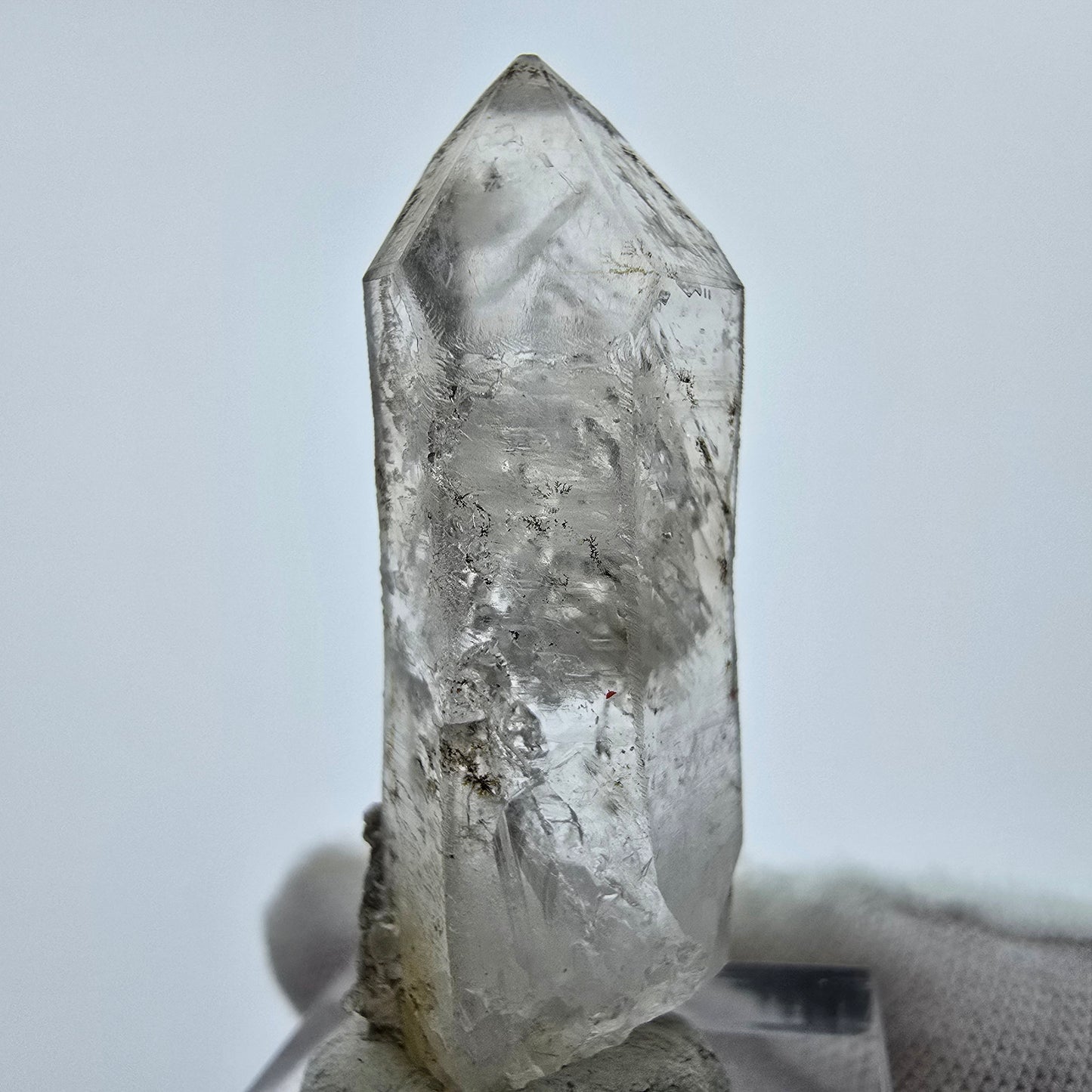 Enhydro Phantom Smoky Quartz Sceptre Tip 2x Bubble Goboboseb, Namibie 44*14*12mm