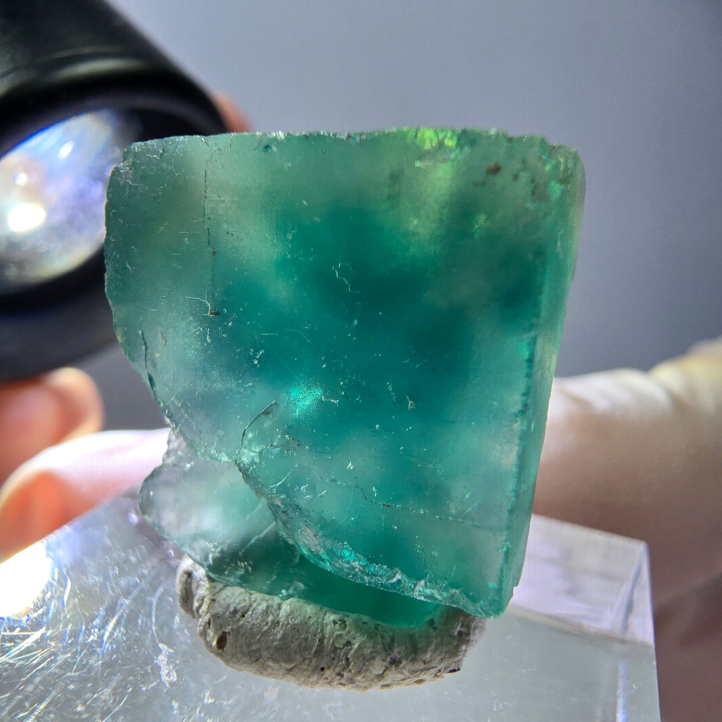 Klarer Phantom Fluorit Würfel parkettiert, grün Okorusu, Namibia 20*17*13mm