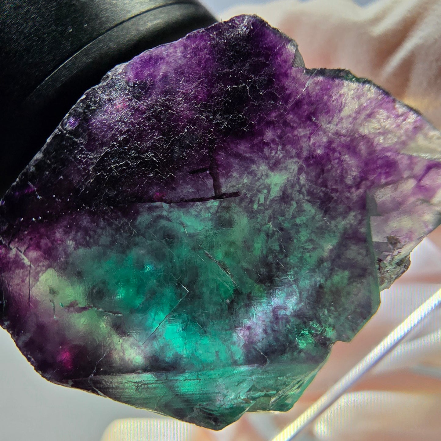 Phantom Fluorit Würfel parkettiert, grün lila Okorusu, Namibia 25*23*20mm