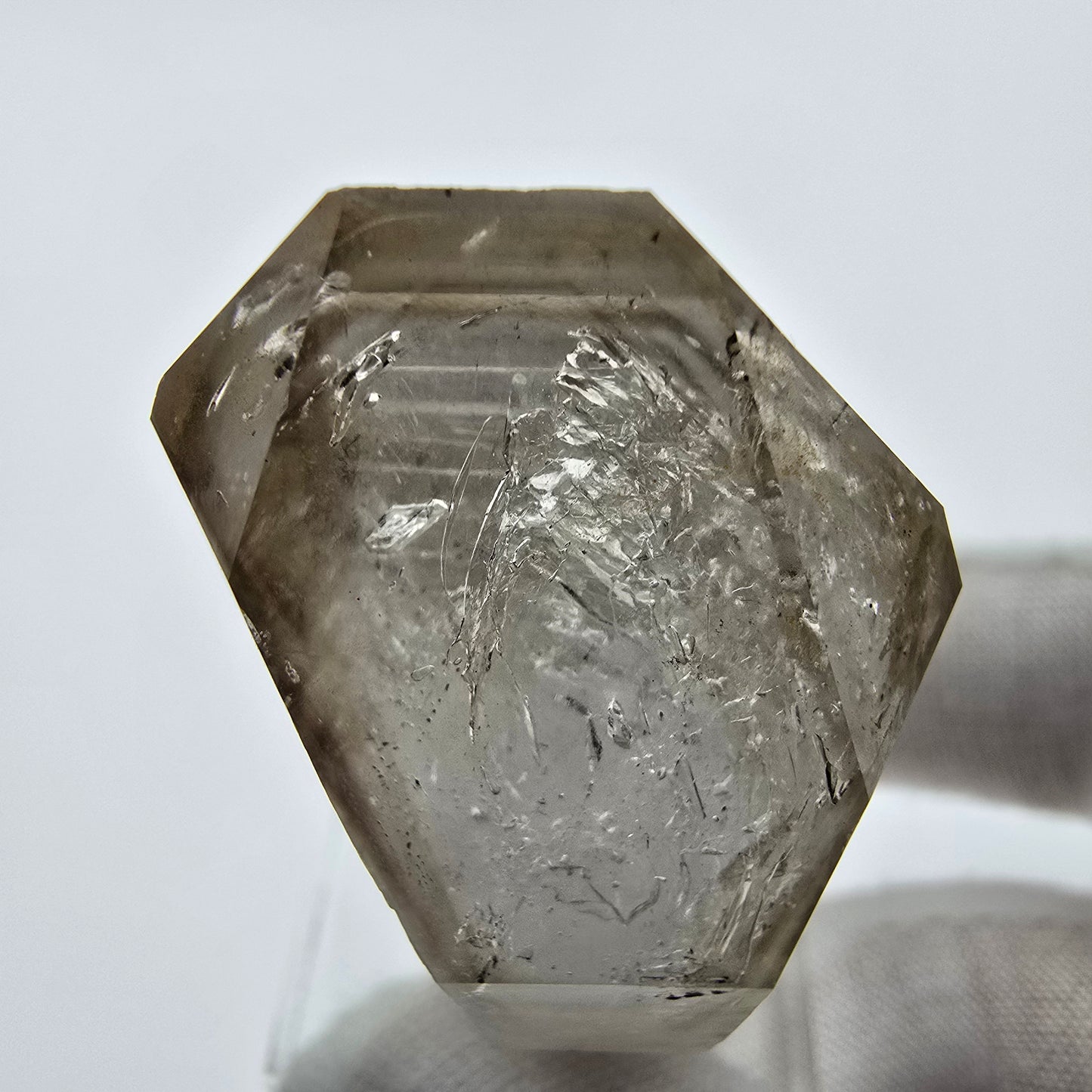 Enhydro Phantom Smoky Quartz Double Ended 1x Bubble Goboboseb, Namibia 47*26*22mm