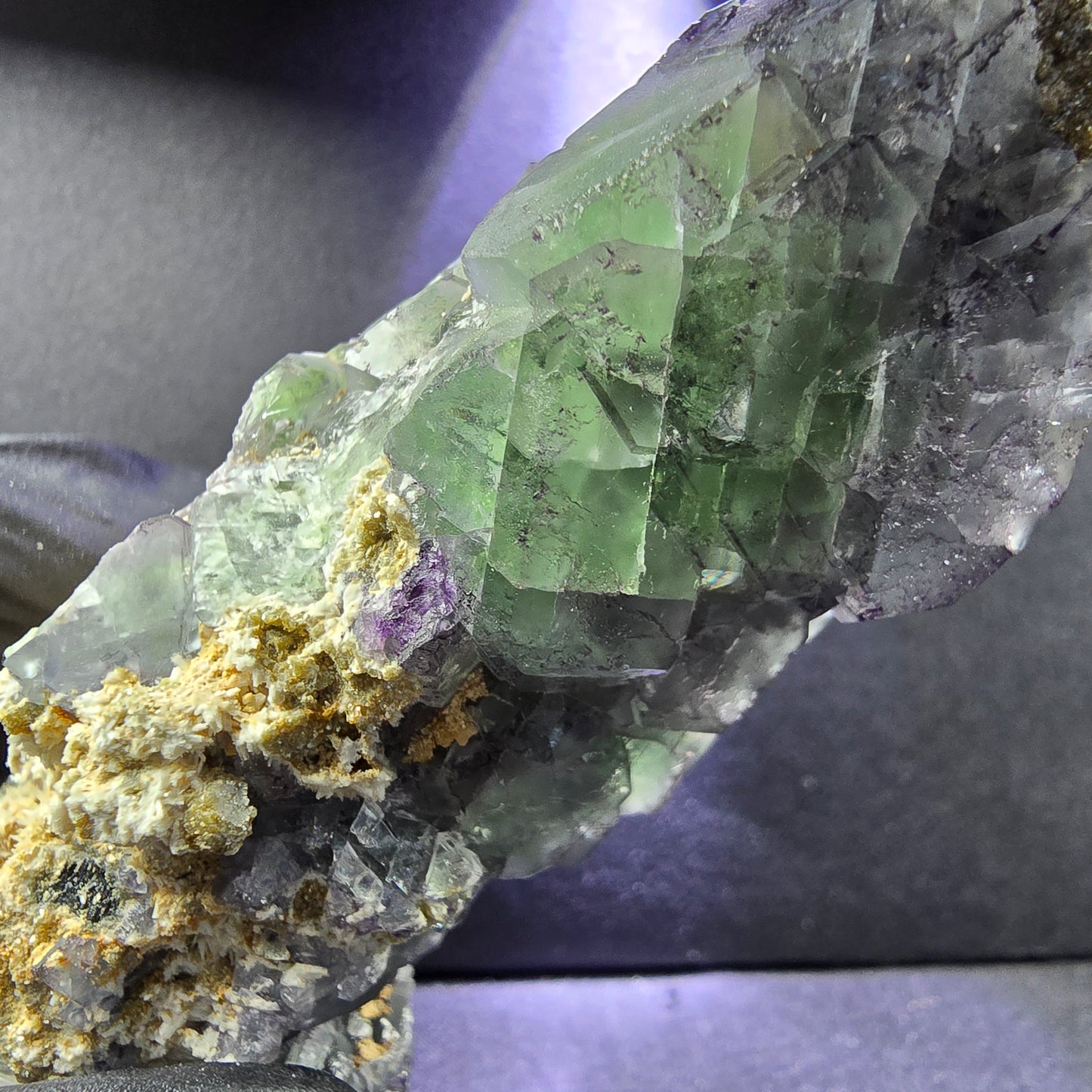 Phantom Fluorit Muskovit Orthoklas auf Schörl Turmalin 74*37*34mm Erongo Namibia