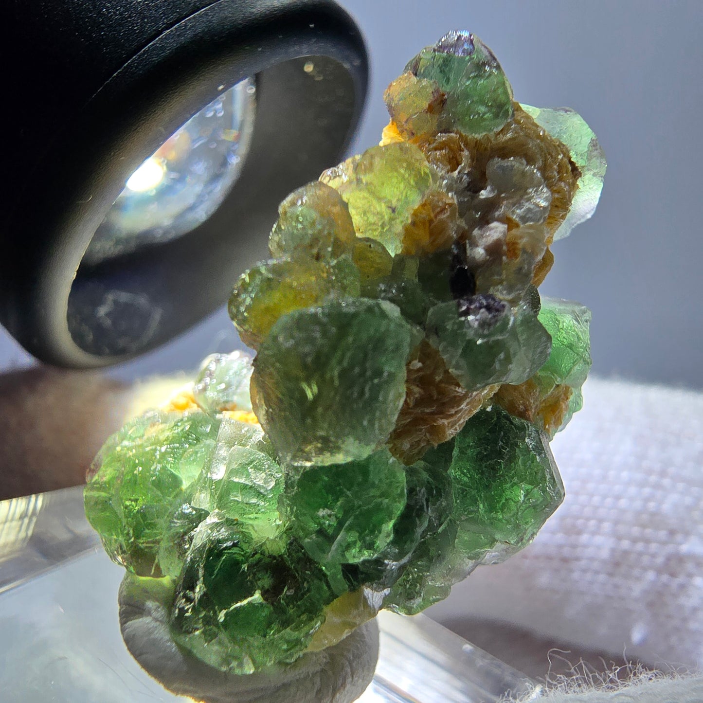 Cube de fluorite fantôme, spécimen de tourmaline scholle muscovite, Erongo, Namibie, 27 x 21 x 22 mm
